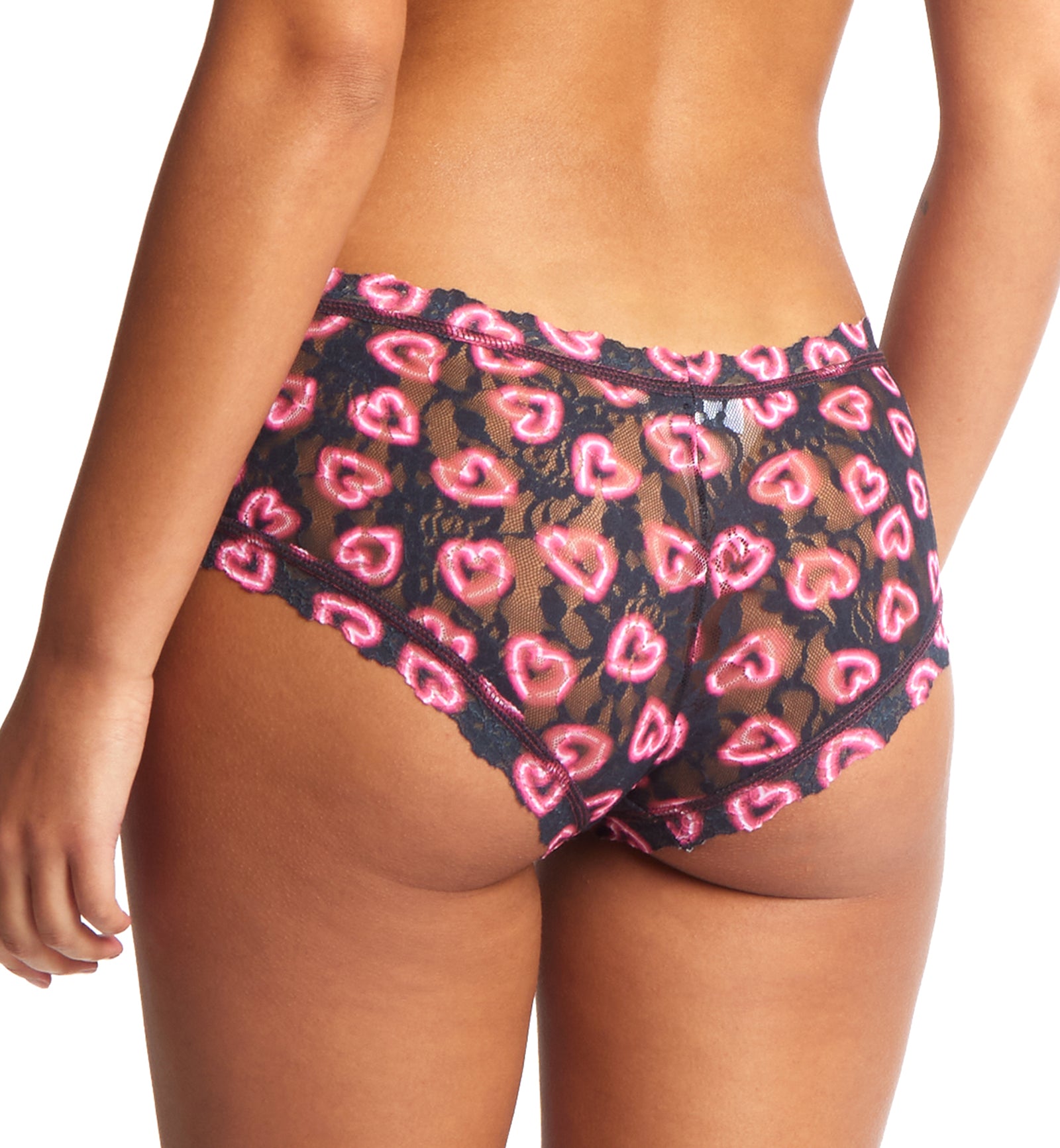 Hanky Panky Signature Lace Printed Boyshort (PR4812P),XS,Text Me - Text Me,XS