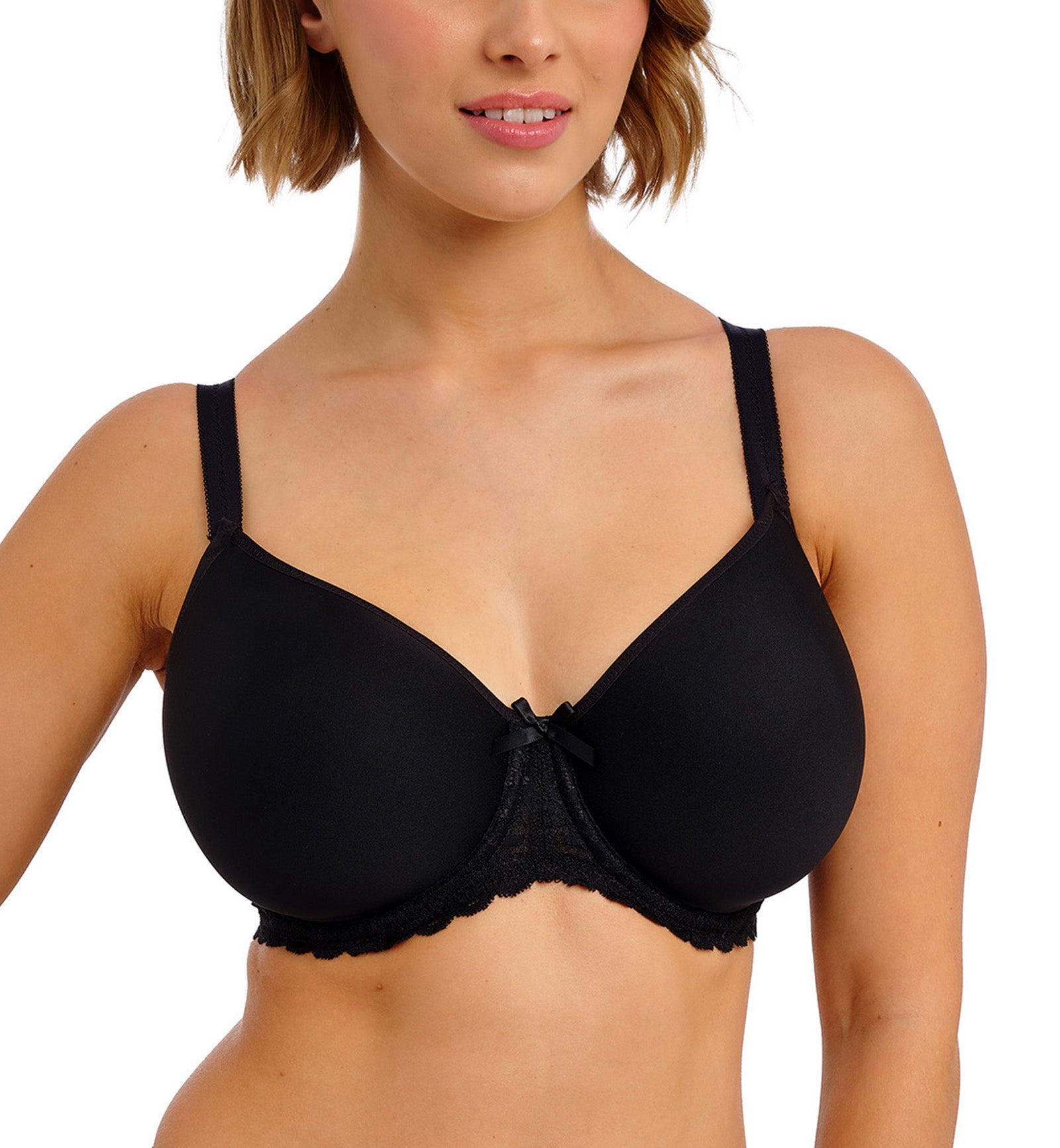 Freya Quinn Spacer Molded Underwire Bra (404310),28D,Black - Black,28D
