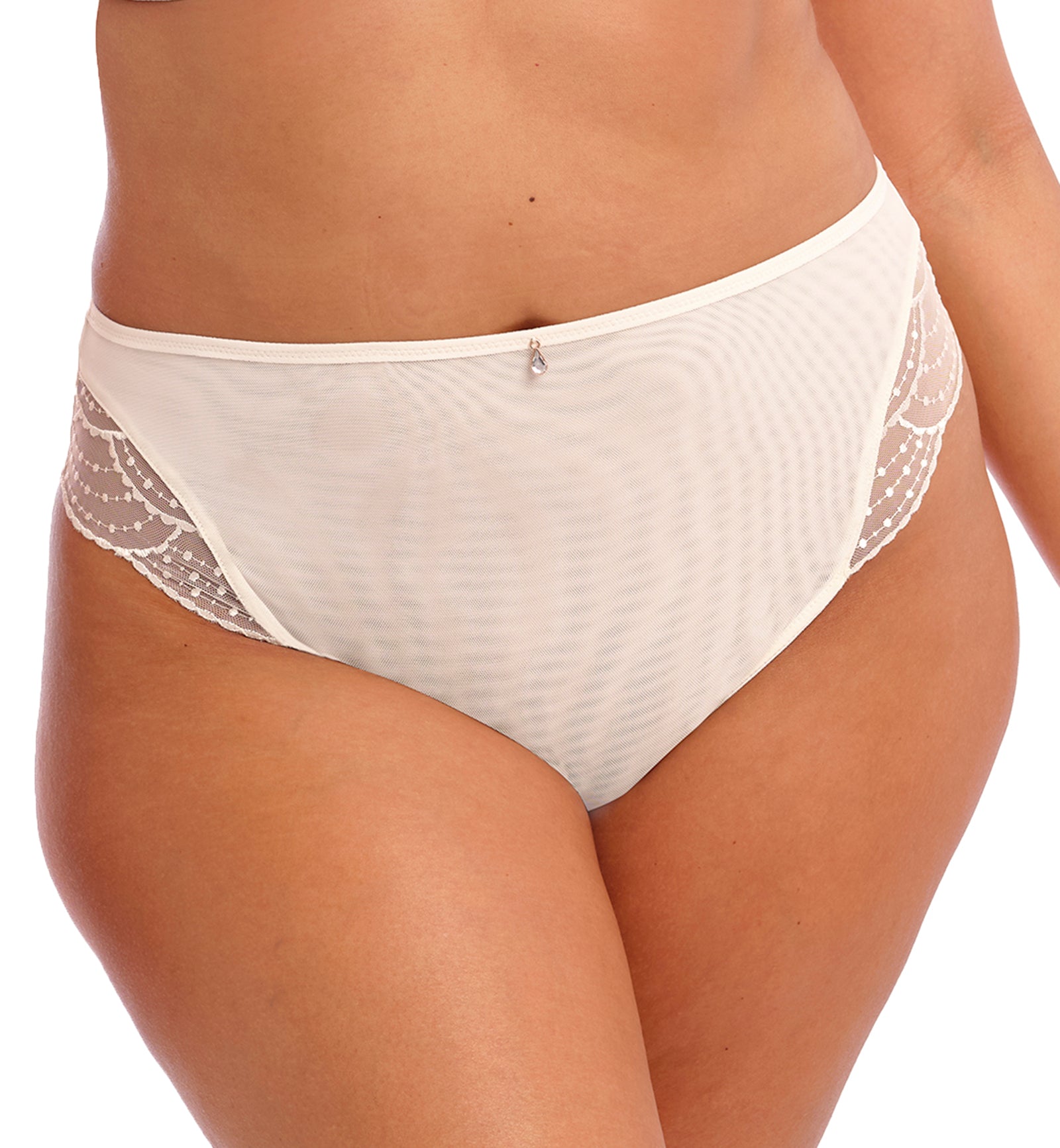 Elomi Priya Brazilian Panty (4557),Medium,Vanilla - Vanilla,Medium