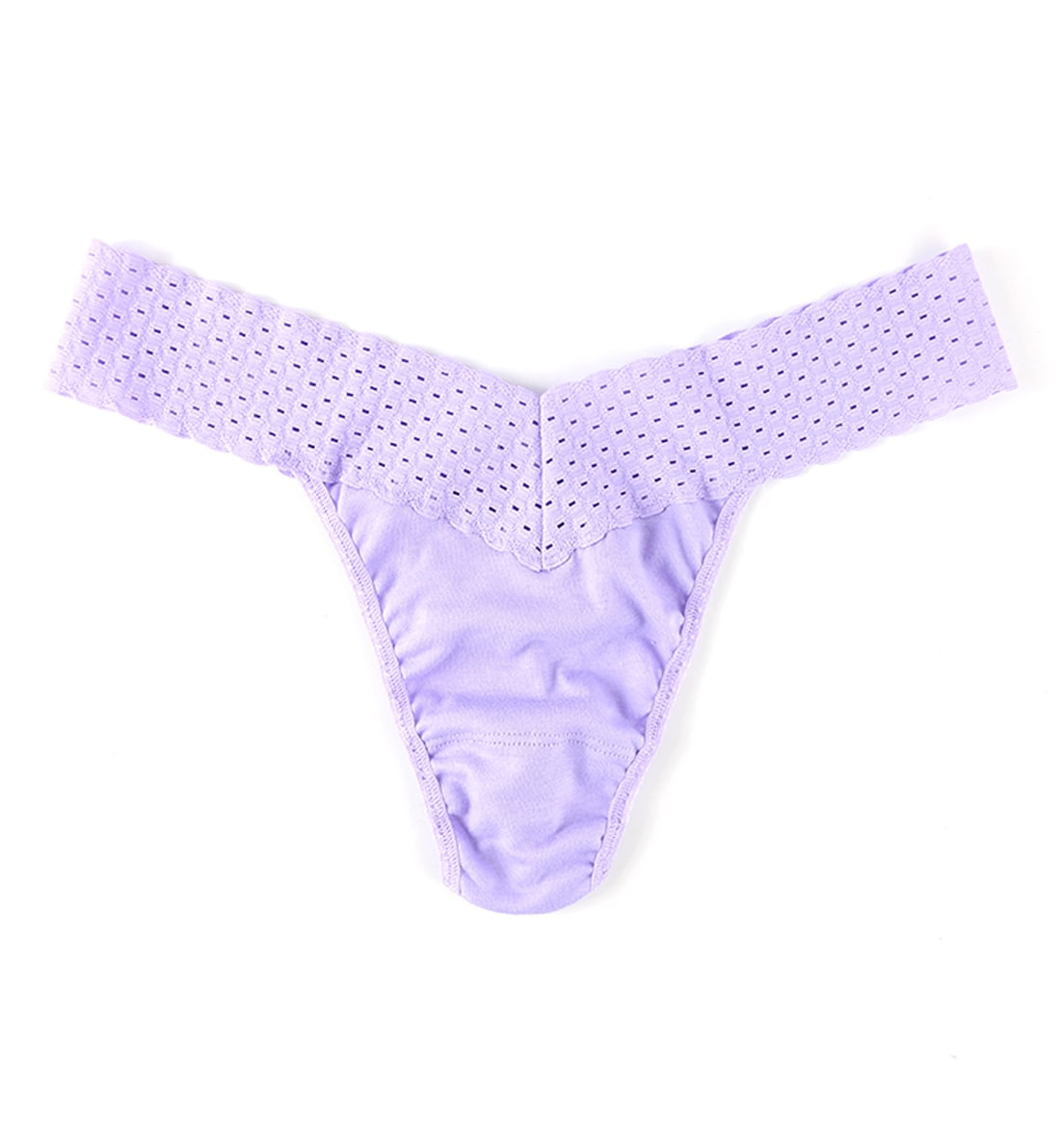 Hanky Panky Organic Cotton Original Rise Thong with Lace (791101),Wisteria - Wisteria,One Size