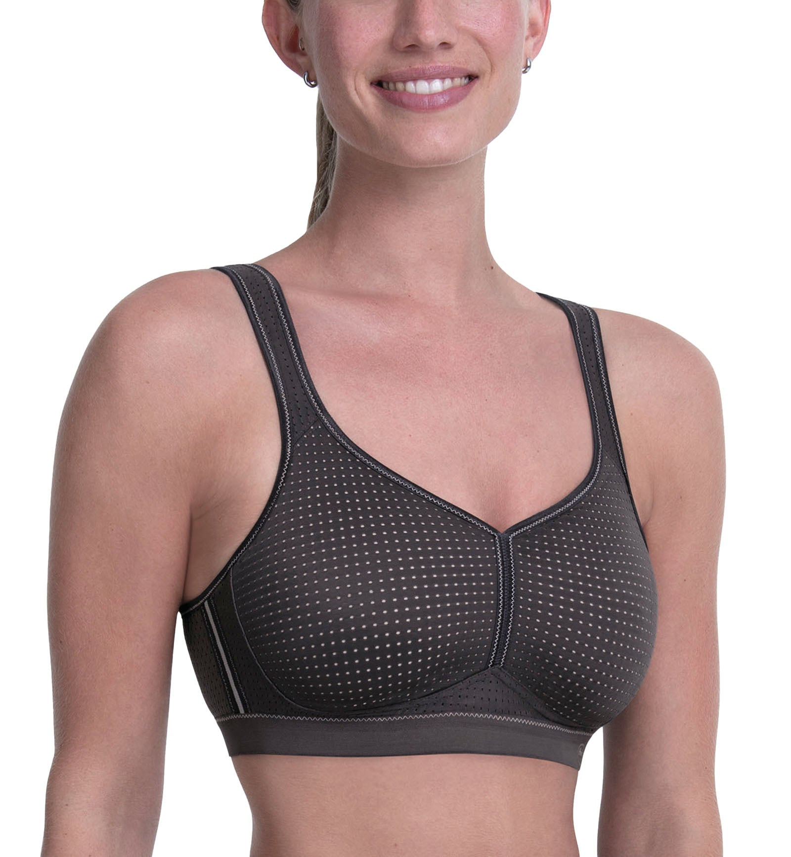 Anita Performance Mesh Max Support Softcup Sports Bra (5566),32B,Anthracite - Anthracite,32B