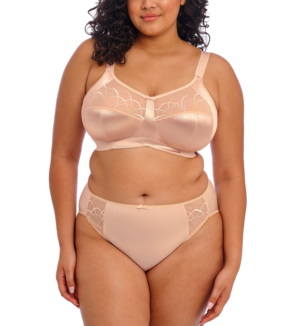 Elomi Cate Matching Embroidered Panty Brief (4035),Medium,Latte - Latte,Medium