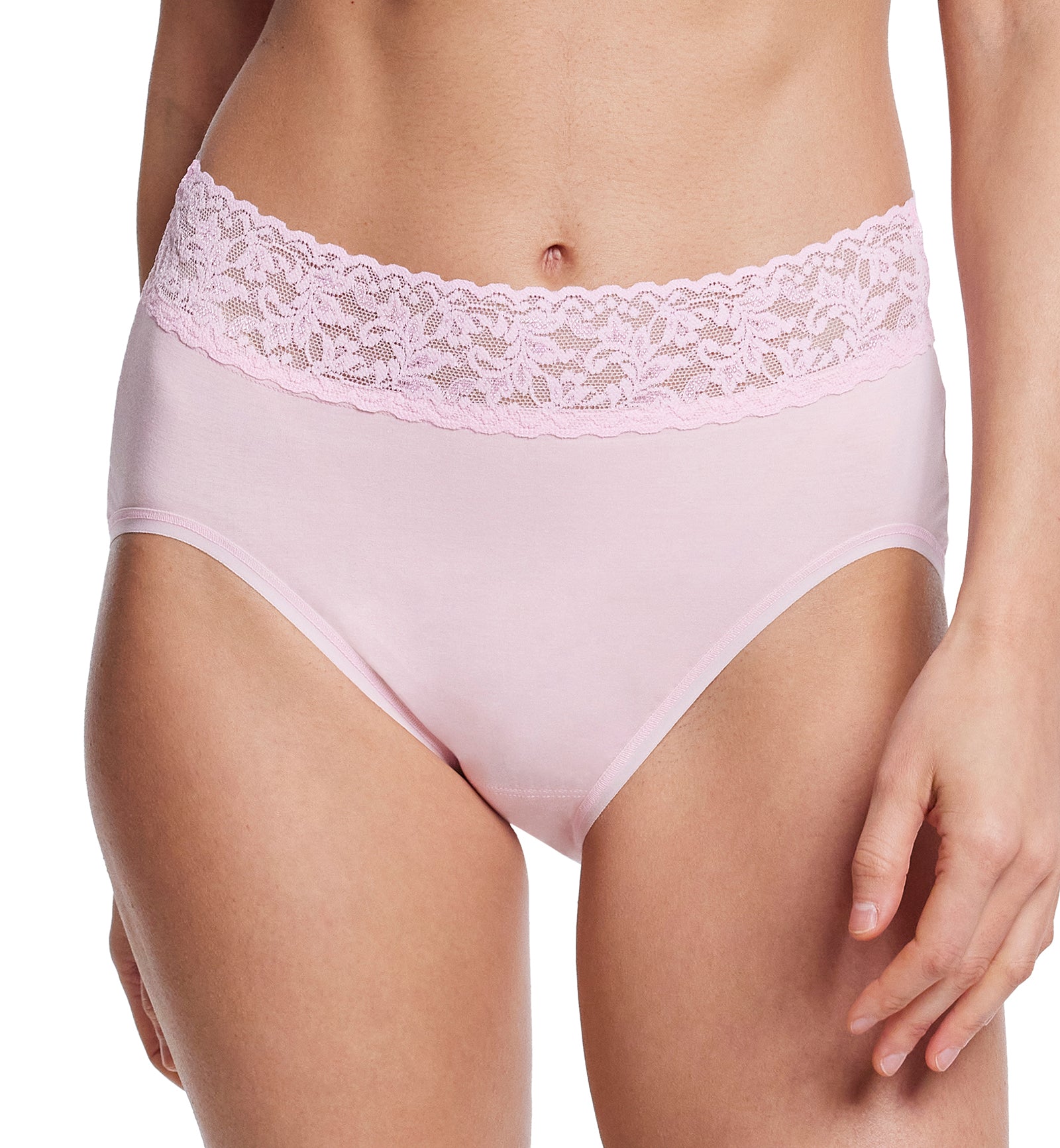 Hanky Panky Cotton French Brief with Lace (892461),Small,Bliss - Bliss,Small