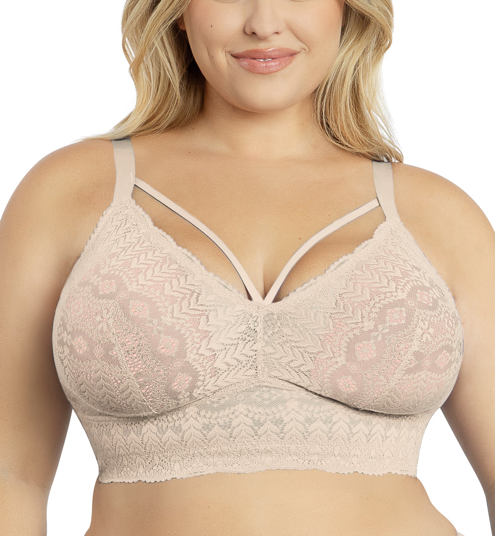 Parfait Mia Lace Wireless Longline Bralette (P5951),30D,Bare - Bare,30D
