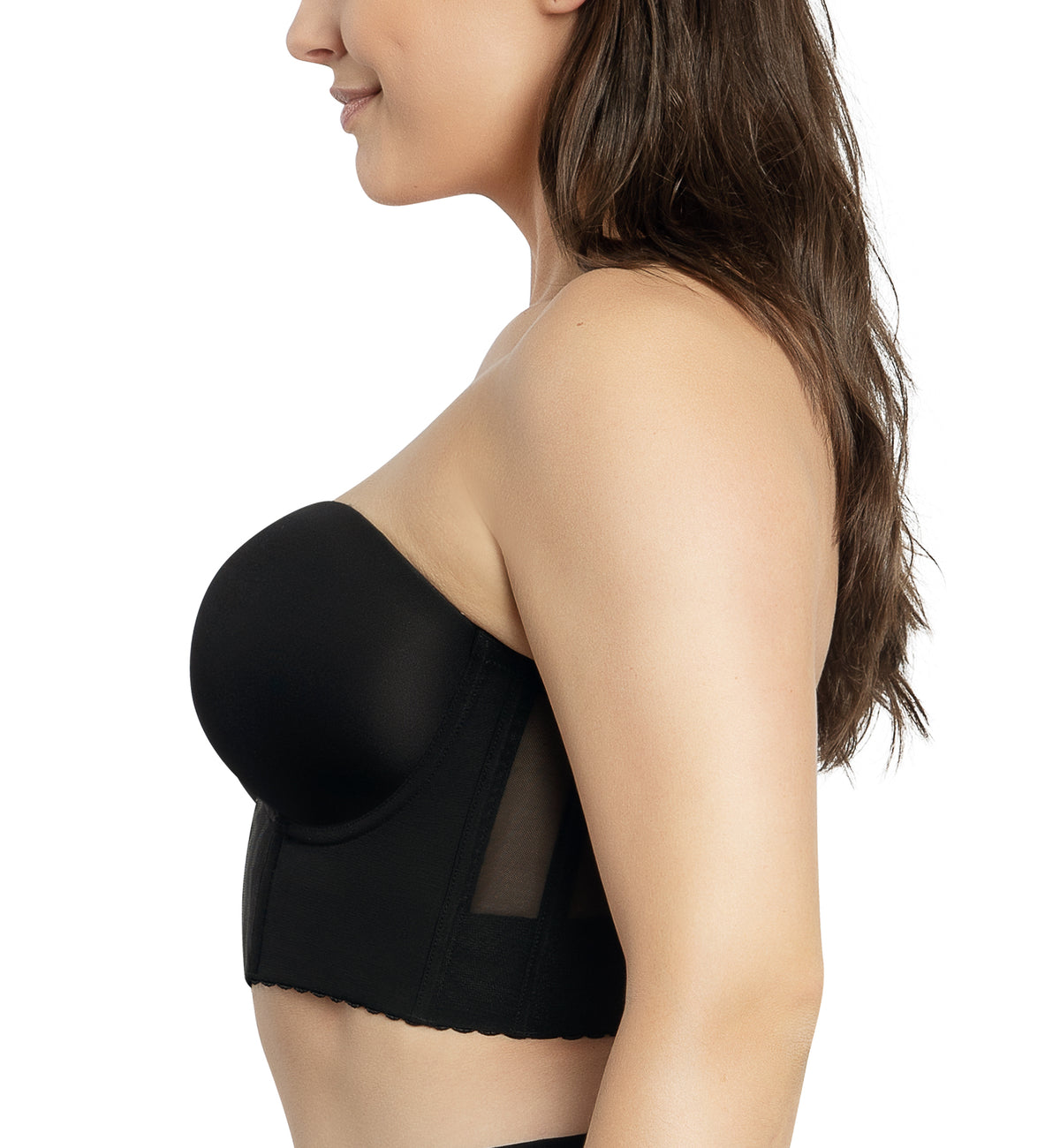 Parfait Shea Molded Strapless Underwire Longline Bra (P60671),30E,Black - Black,30E