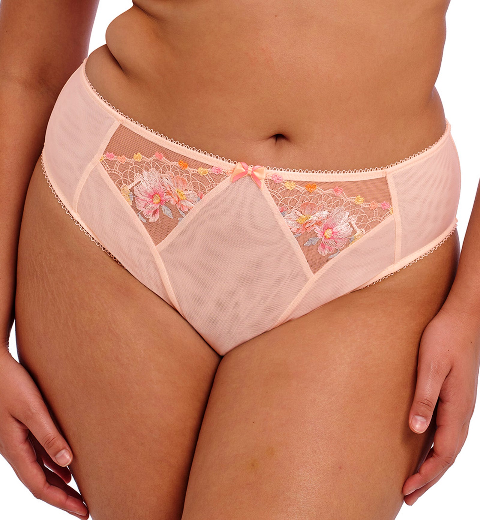 Elomi Himari High Leg Brief Panty (302153),Medium,Peach Whisper - Peach Whisper,Medium