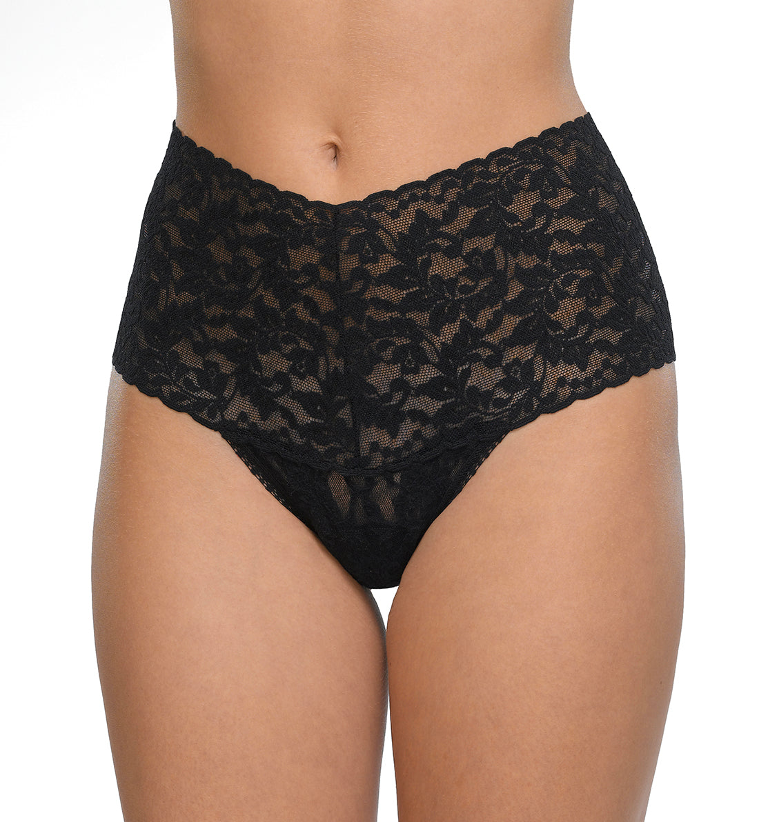 Hanky Panky Retro Lace Thong (9K1926P),Black - Black,One Size