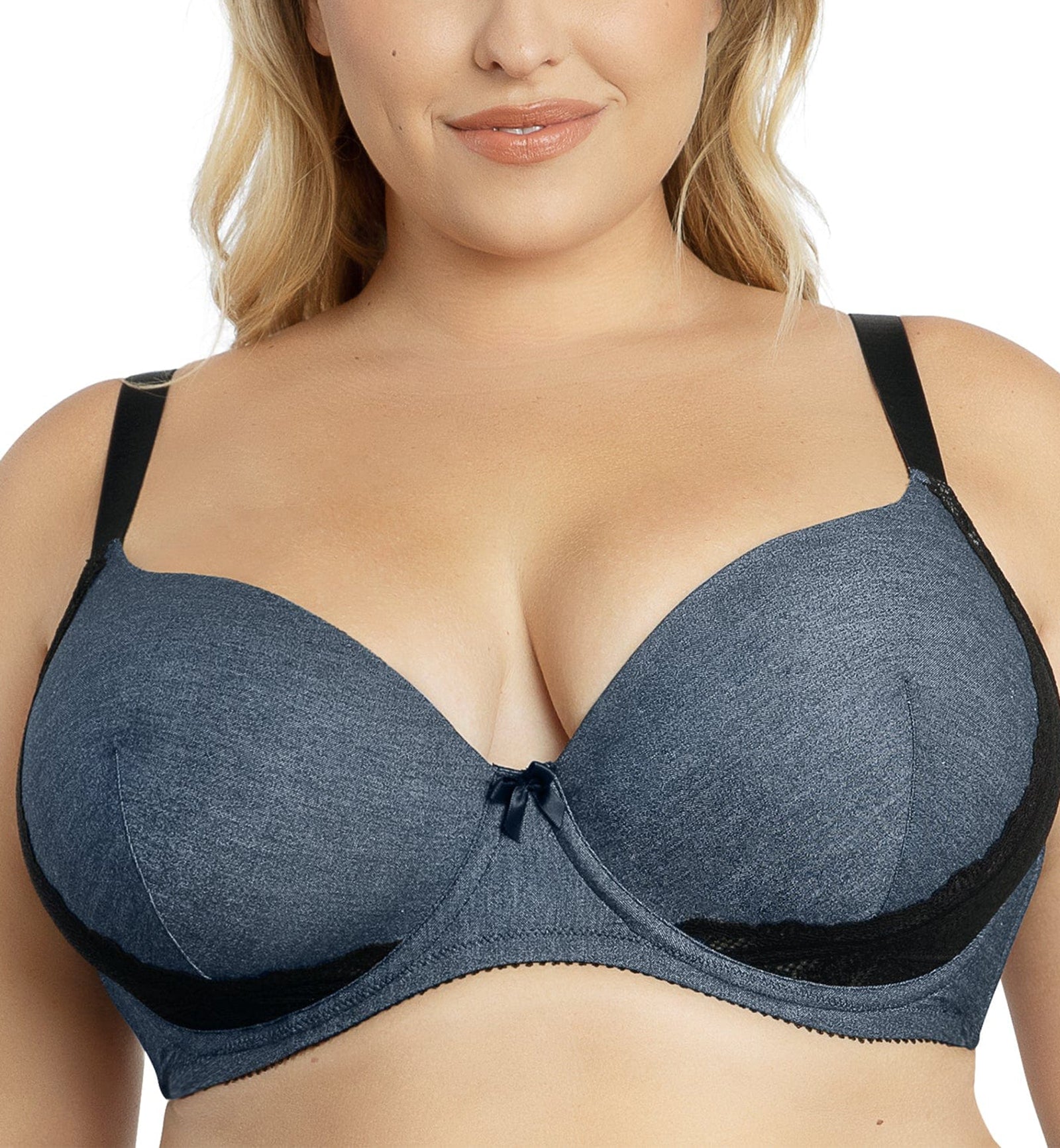 Parfait Casey Molded Plunge Underwire Bra (28012),30E,Dark Blue Denim - Dark Blue Denim,30E