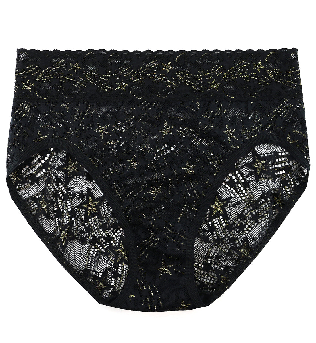 Hanky Panky Night Fever French Brief (152466),Small,Black/Gold - Black/Gold,Small