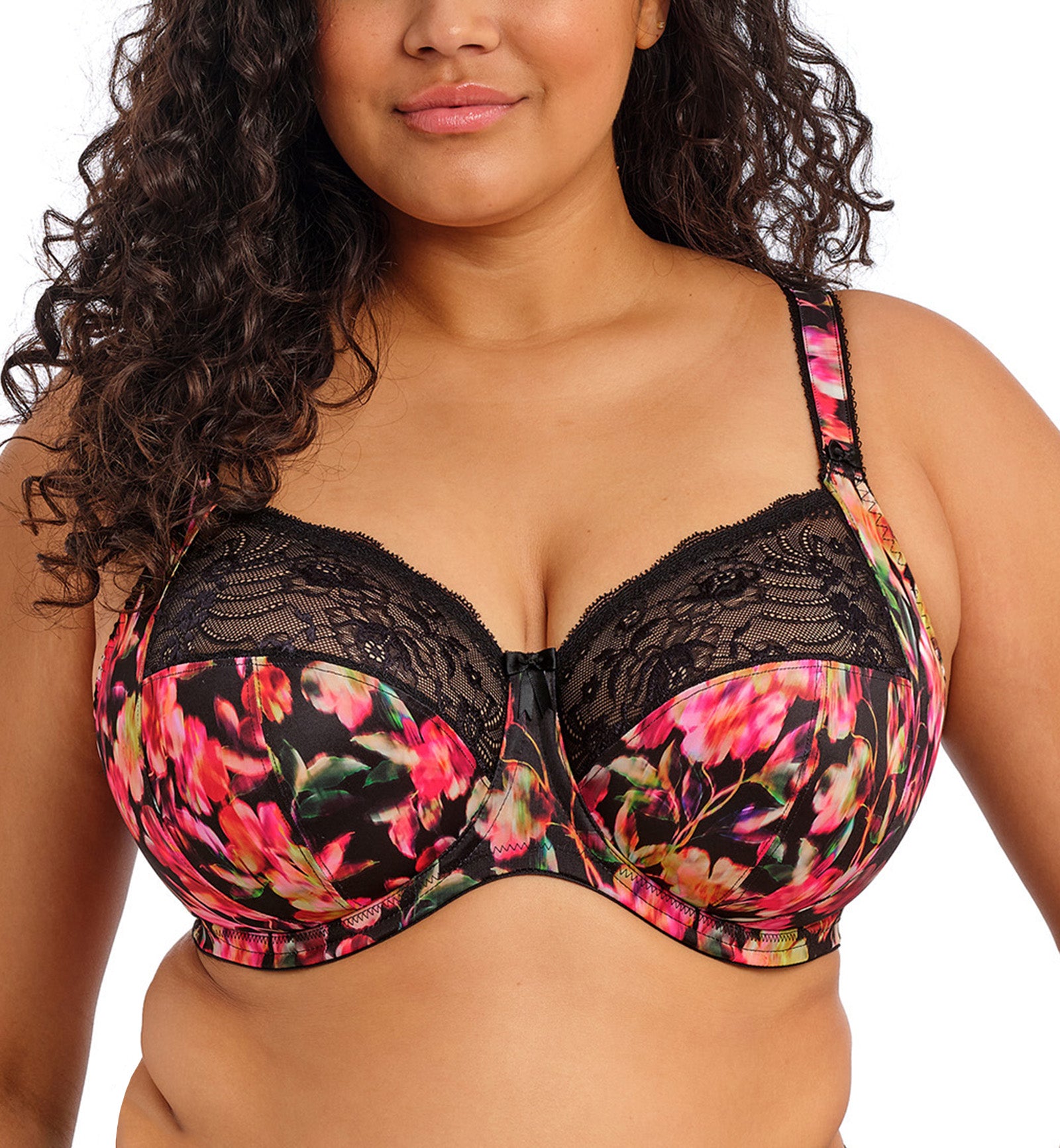 Elomi Morgan Stretch Lace Banded Underwire Bra (4110),32GG,Hot House - Hot House,32GG