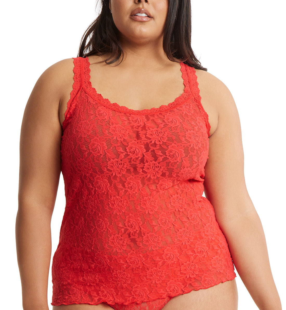 Hanky Panky Signature Lace Unlined Camisole PLUS (1390LX),2X,Deep Sea Coral - Deep Sea Coral,2X