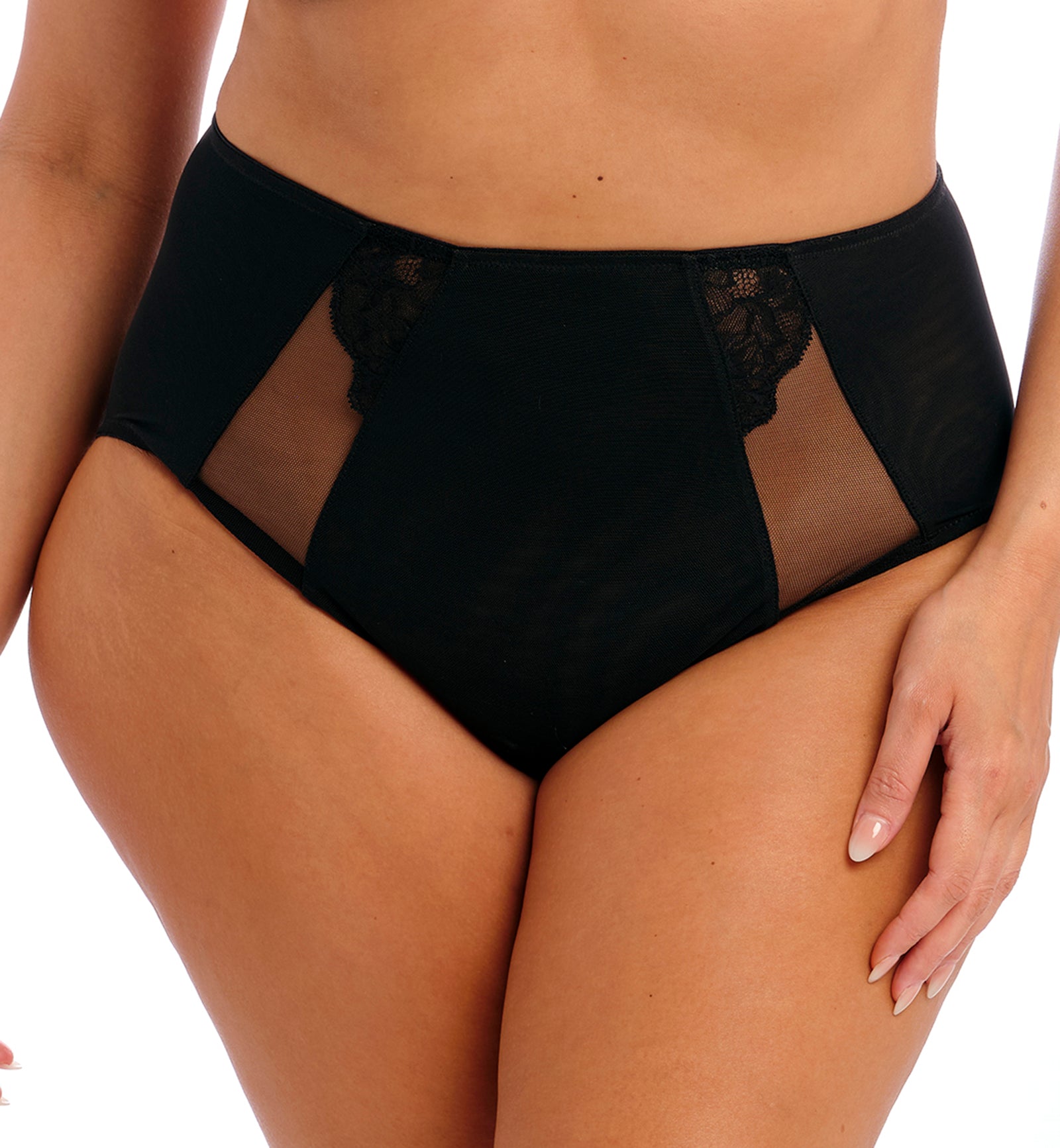 Elomi Brianna Full Panty Brief (8085),Medium,Black - Black,Medium