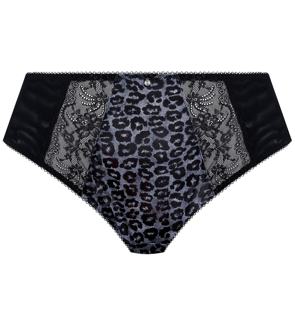 Elomi Morgan High Leg Brief Panty (4118),Medium,Snow Leopard - Snow Leopard,Medium