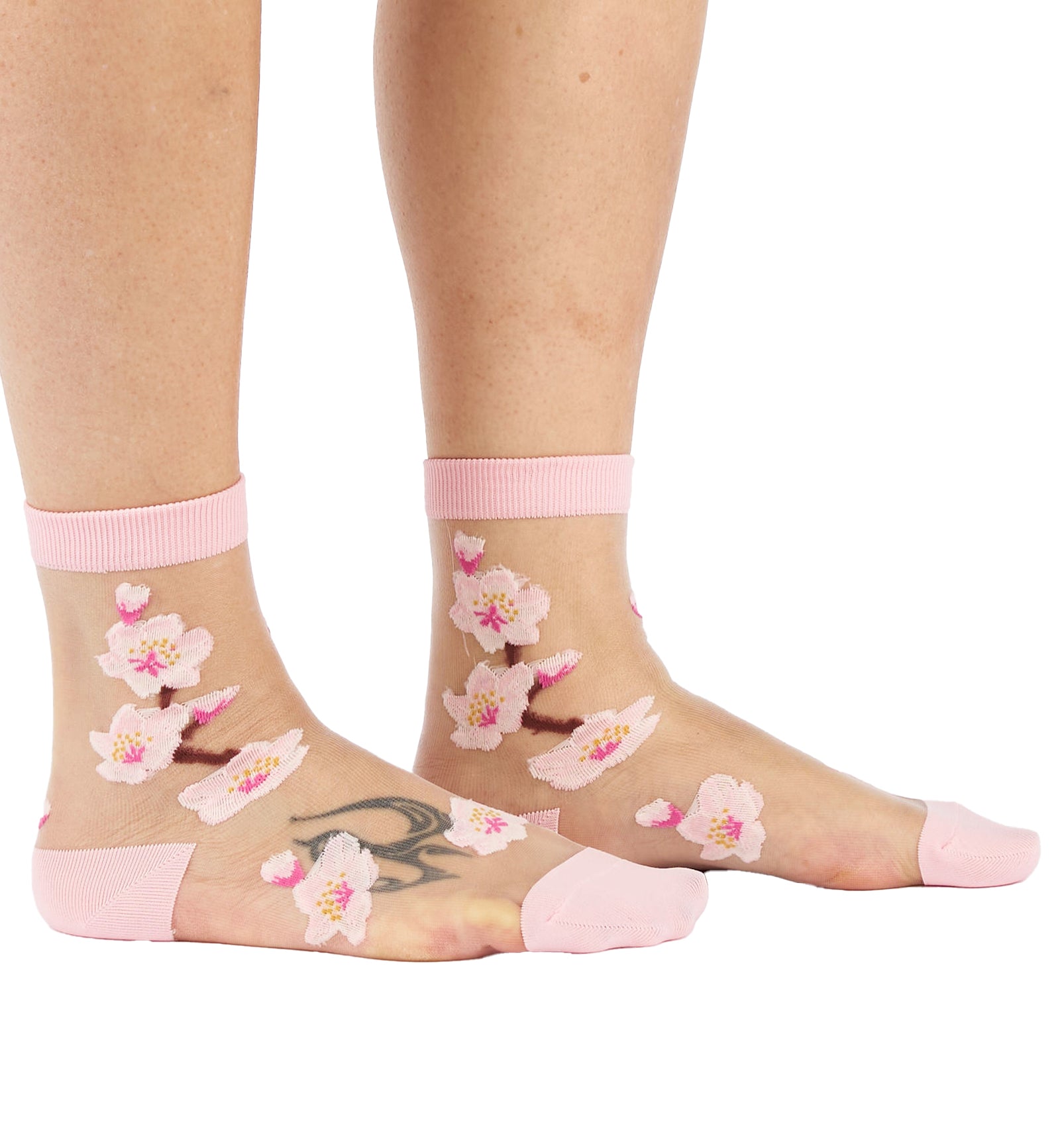 SOCK it to me Sheer Crew Socks (H0024),Cherry Blossoms - Chery Blossoms,One Size