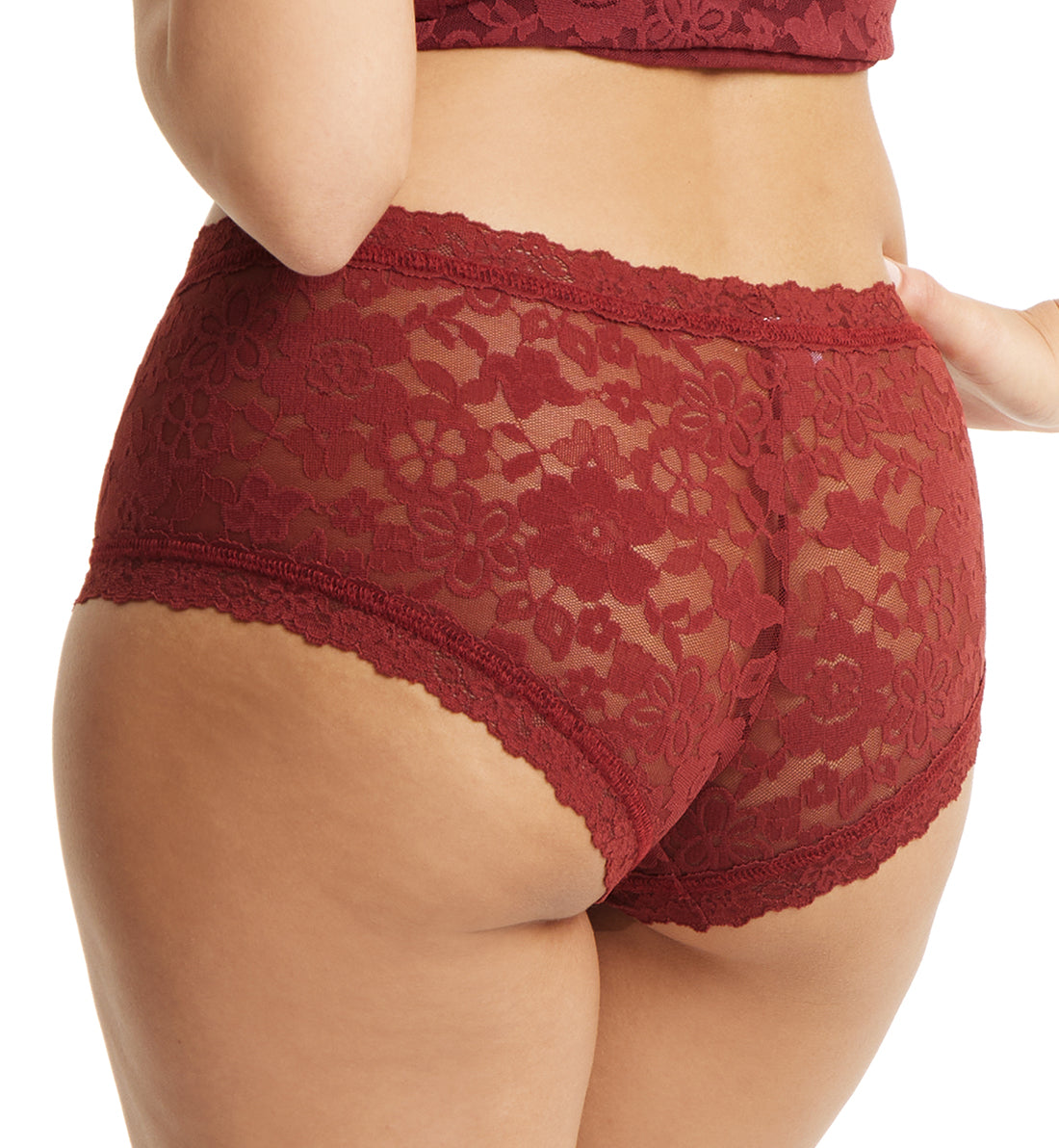 Hanky Panky Daily Lace Boyshort (771201P),XS,Shiraz - Shiraz,XS