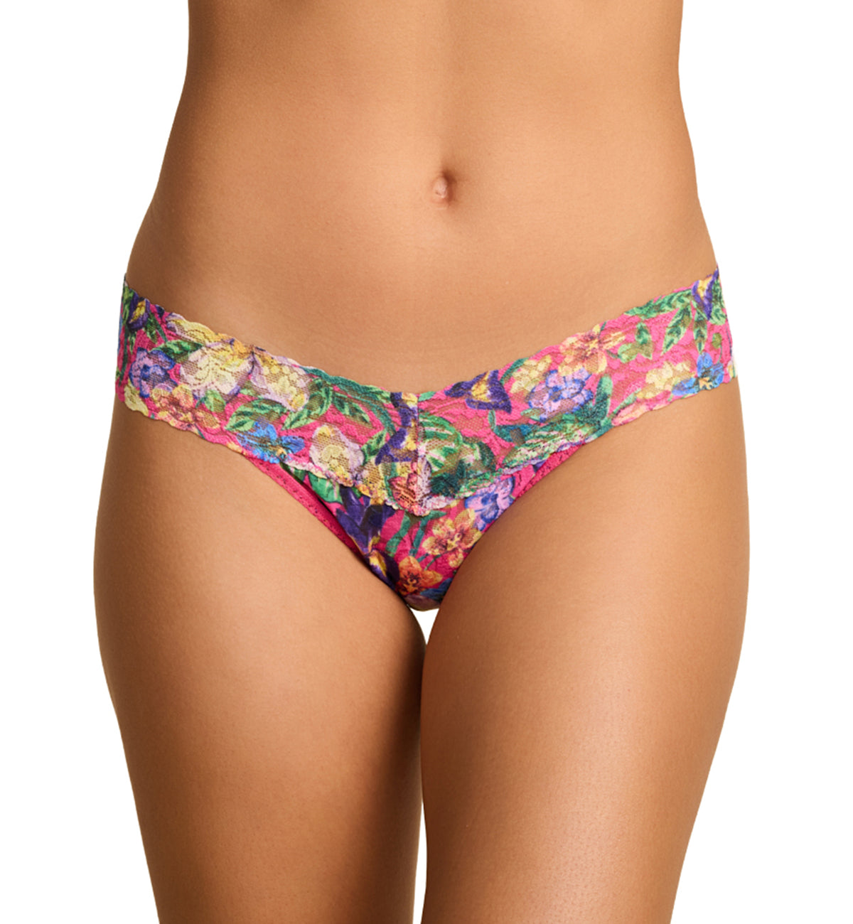 Hanky Panky Signature Lace Printed Low Rise Thong (PR4911P),Radiant - Radiant,One Size