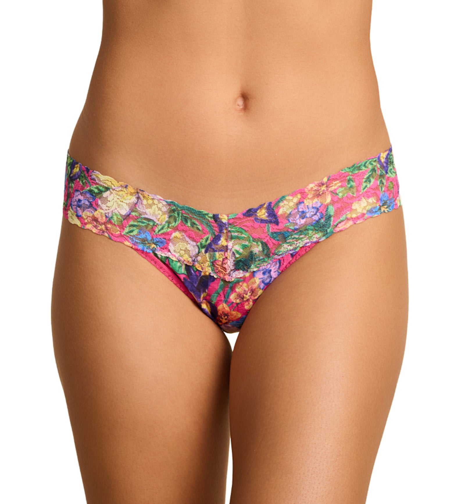Hanky Panky Signature Lace Printed Low Rise Thong (PR4911P),Radiant - Radiant,One Size