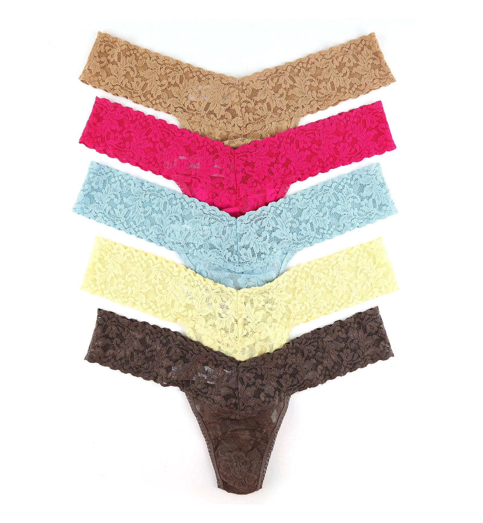 Hanky Panky 5-PACK Signature Lace Low Rise Thong (49115PK),Classics - Classics,One Size