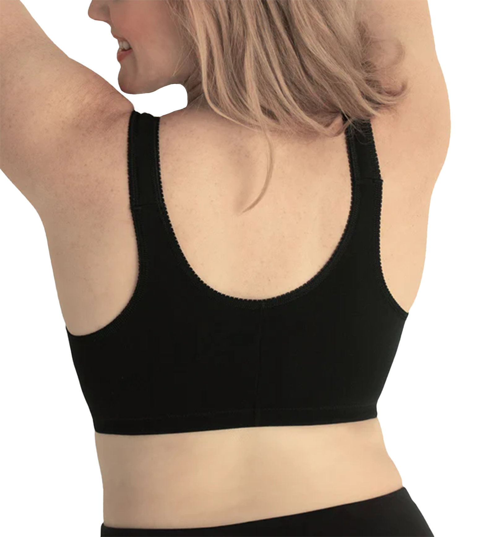 Leading Lady Meryl Cotton Front Closure Bra (110),34 C/D/DD,Black - Black,34 C/D/DD