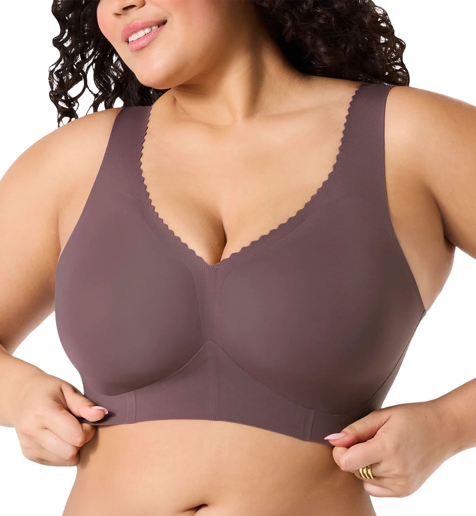 Evelyn & Bobbie EVELYN Deep V-Neck Bralette (1834),Small,Thistle - Thistle,Small