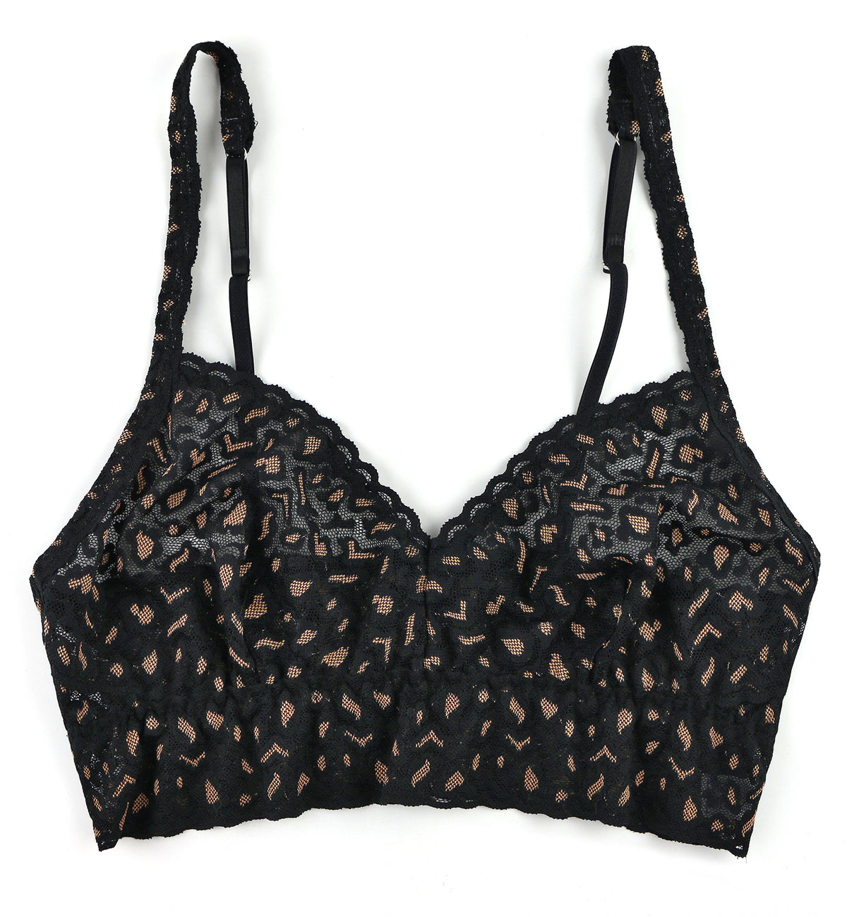 Hanky Panky Cross-Dyed Retro Bralette (7J7271),XS,Black/Praline - Black/Praline,XS