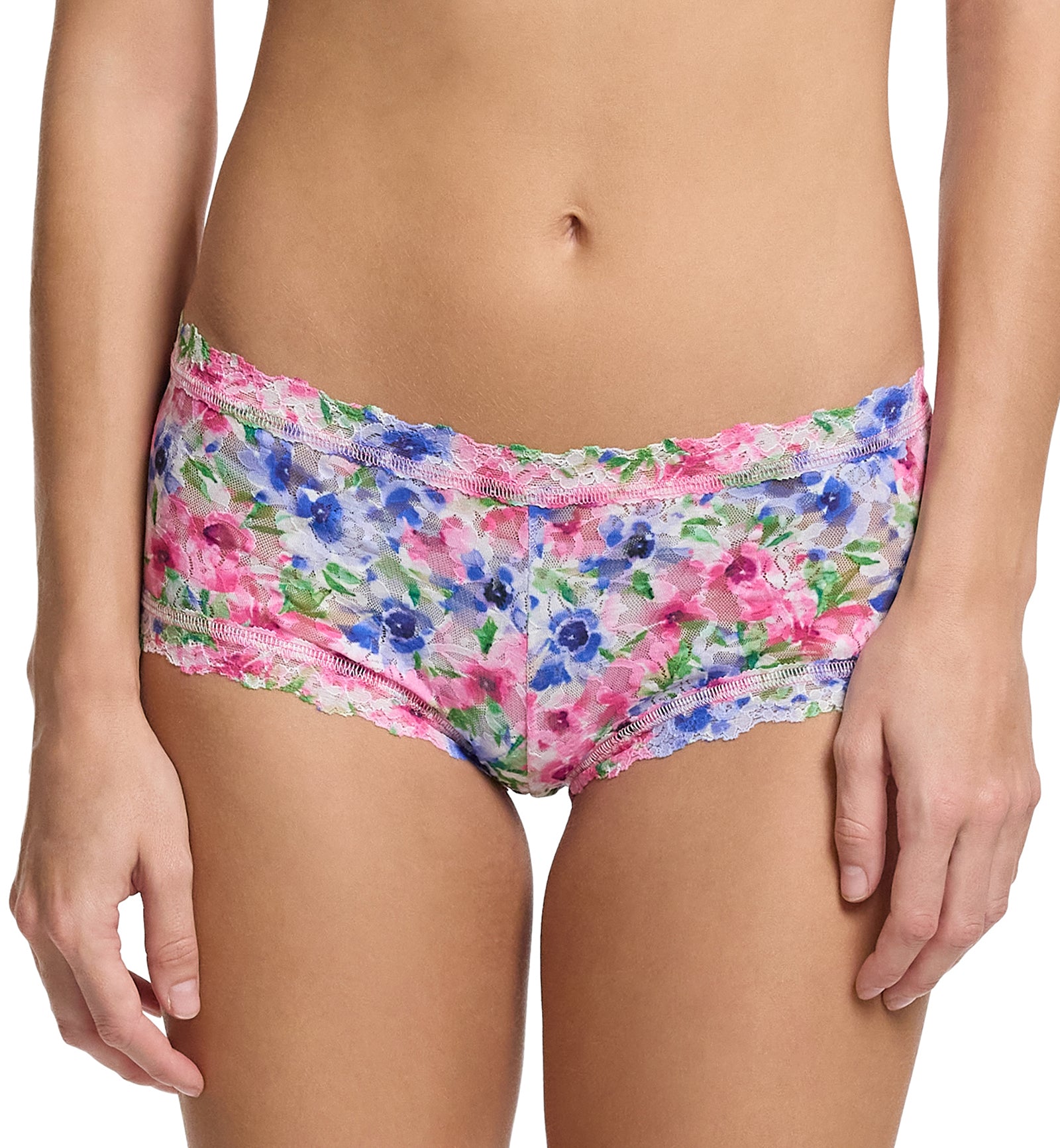 Hanky Panky Signature Lace Printed Boyshort (PR4812P),XS,Paint And Pour - Paint And Pour,XS