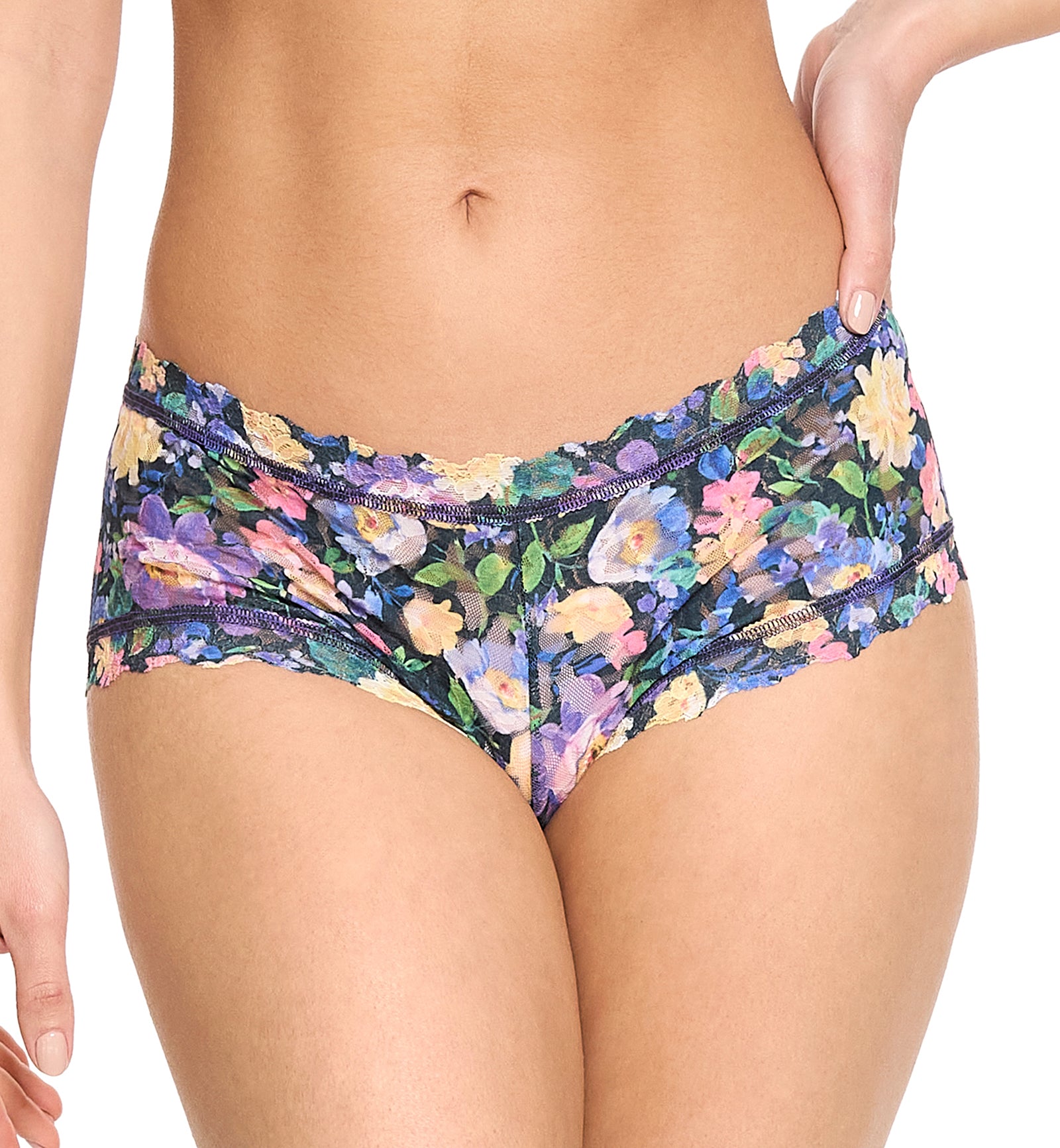 Hanky Panky Signature Lace Printed Boyshort (PR4812P),XS,Dream Garden - Dream Garden,XS