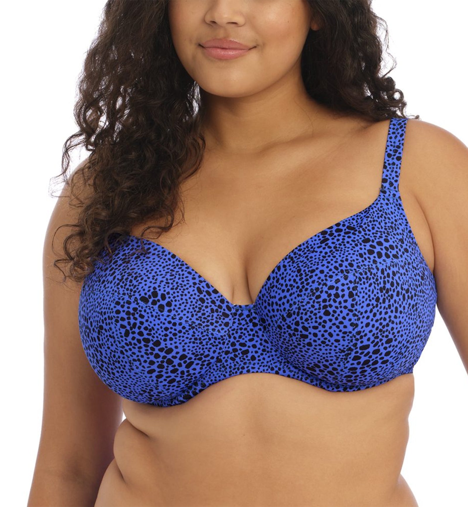 Elomi Pebble Cove Plunge Underwire Bikini Top (ES801102),34G,Blue - Blue,34G