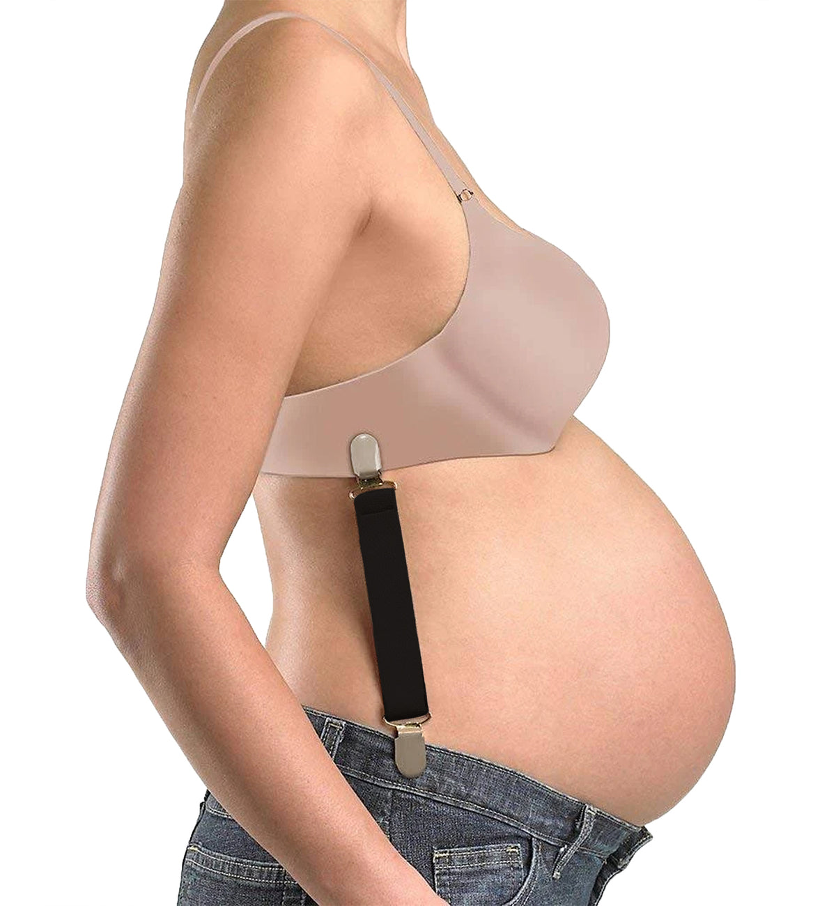 Belly Ups The Original Maternity Suspenders (BUP),Black - Black,One Size