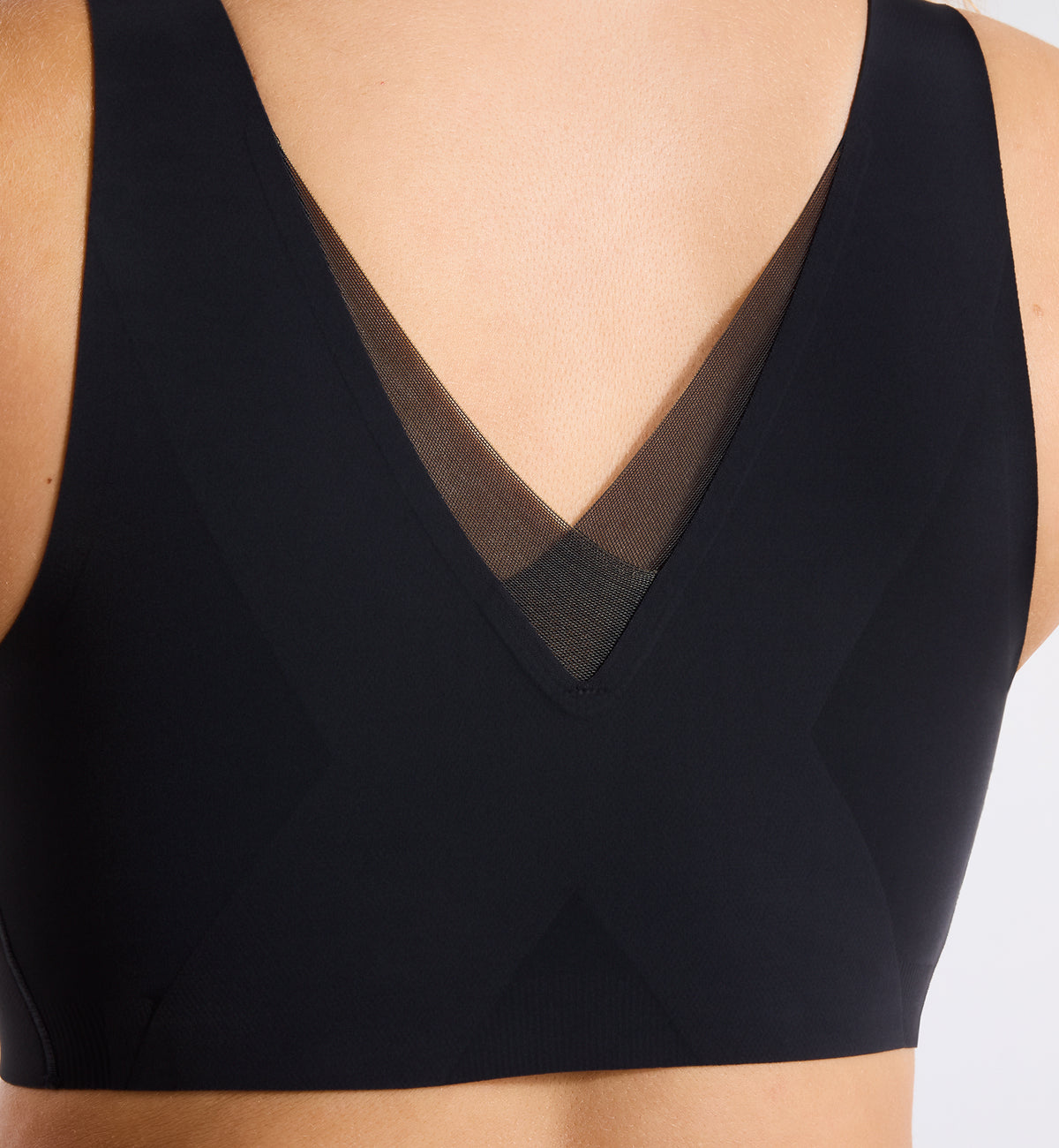 Evelyn & Bobbie Mesh EVELYN Deep V-Neck Bralette (1866),Small,Black - Black Mesh,Small