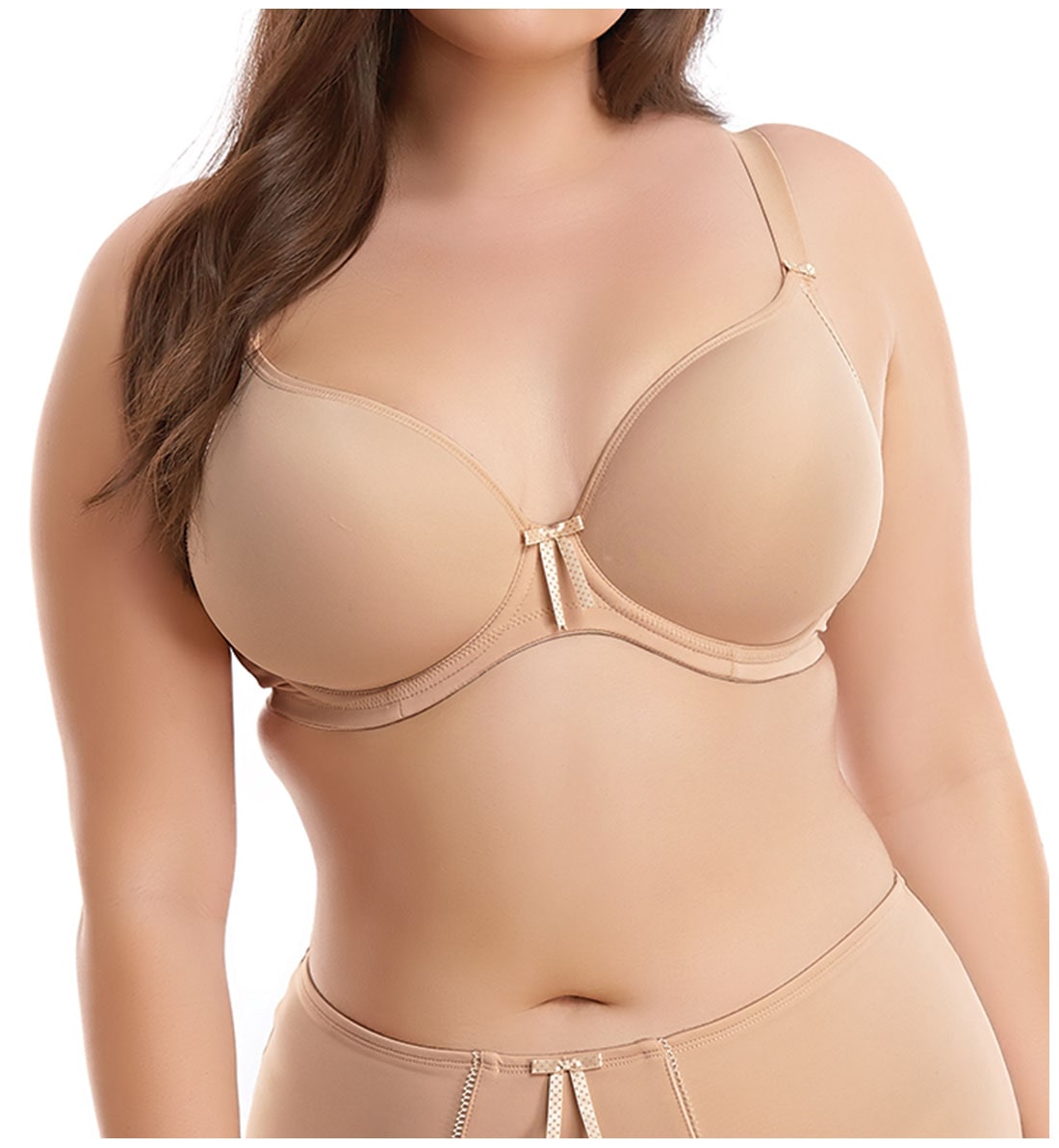 Elomi Bijou Molded Plunge Underwire Bra (8722),34FF,Sand - Sand,34FF