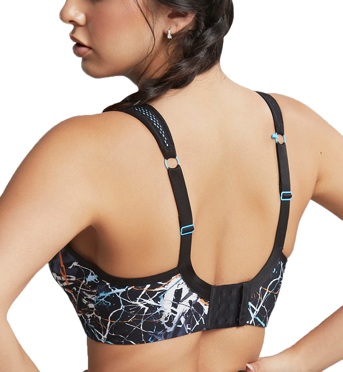 Panache Power Underwire Sports Bra (5021),28J,Ink Splat - Ink Splat,28J