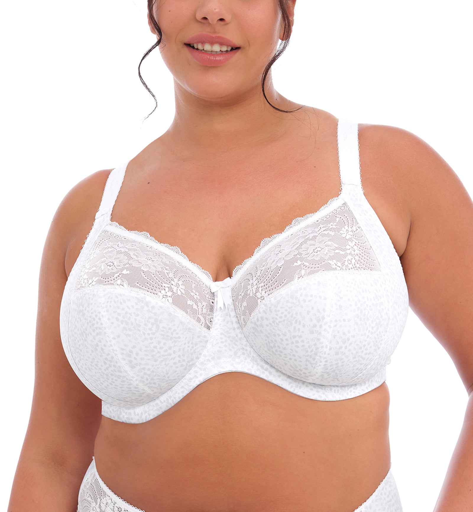 Elomi Morgan Stretch Lace Banded Underwire Bra (4110),32GG,White - White,32GG