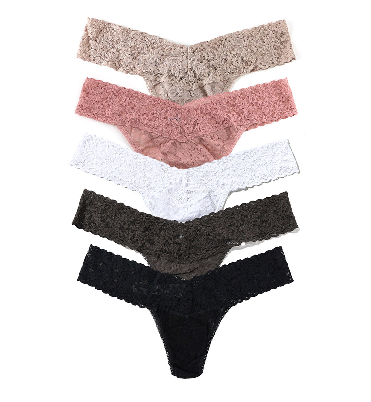 Hanky Panky 5-PACK Signature Lace Low Rise Thong (49115PK),TSGD - TSGD,One Size