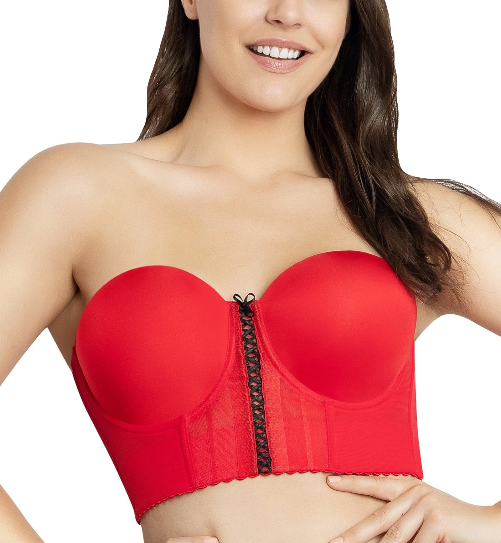 Parfait Shea Molded Strapless Underwire Longline Bra (P60671),30DD,Racing Red - Racing Red,30DD