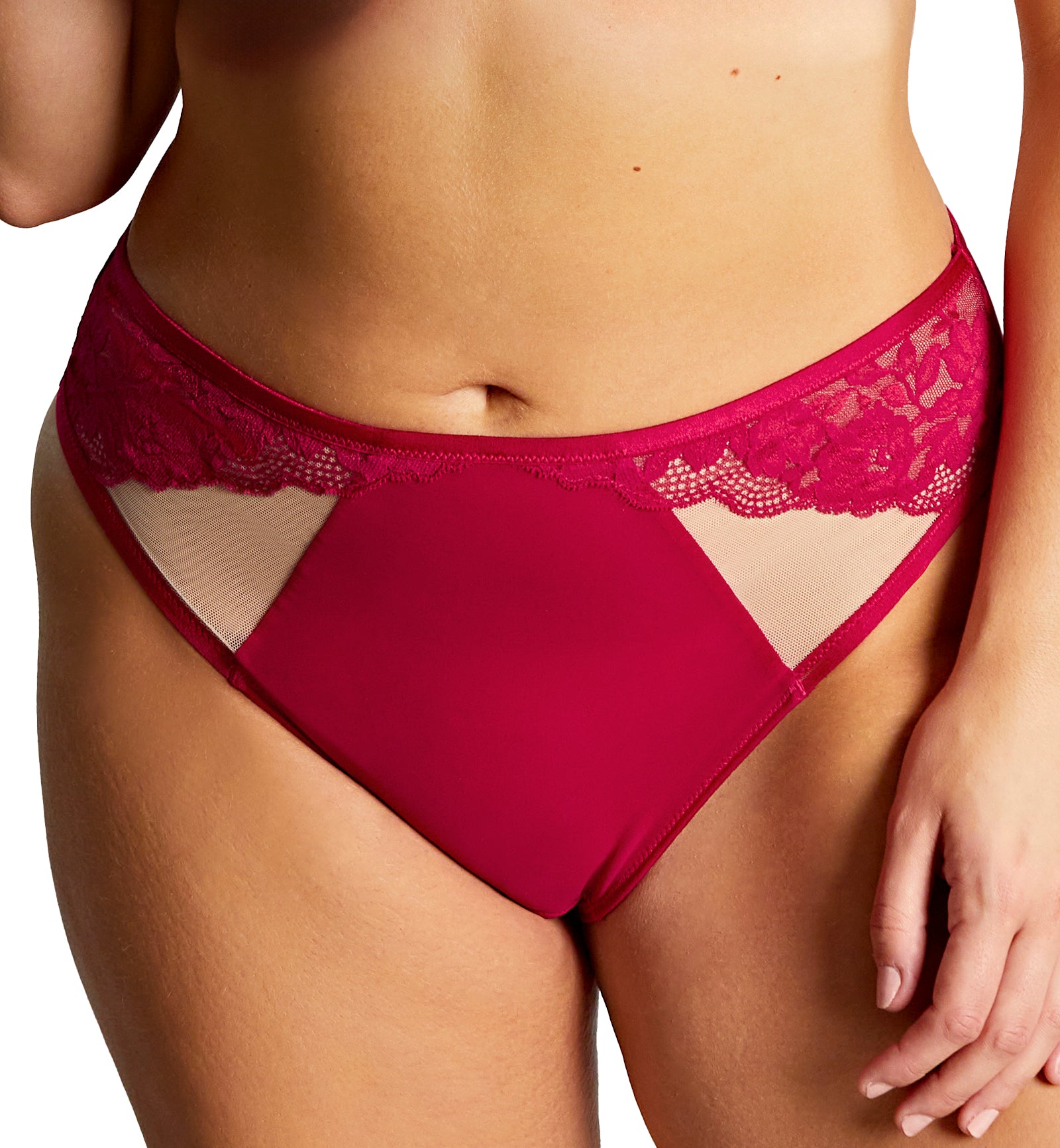 Sculptresse by Panache Josephine High Leg Brief (10852),Large,Magenta/Latte - Magenta/Latte,Large