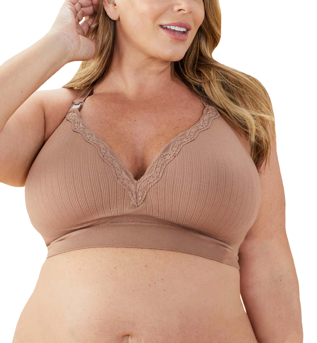 Cake Tutti Frutti Bamboo Racerback Nursing Bra (29-1053),Small,Mocha - Mocha,Small E thru FF