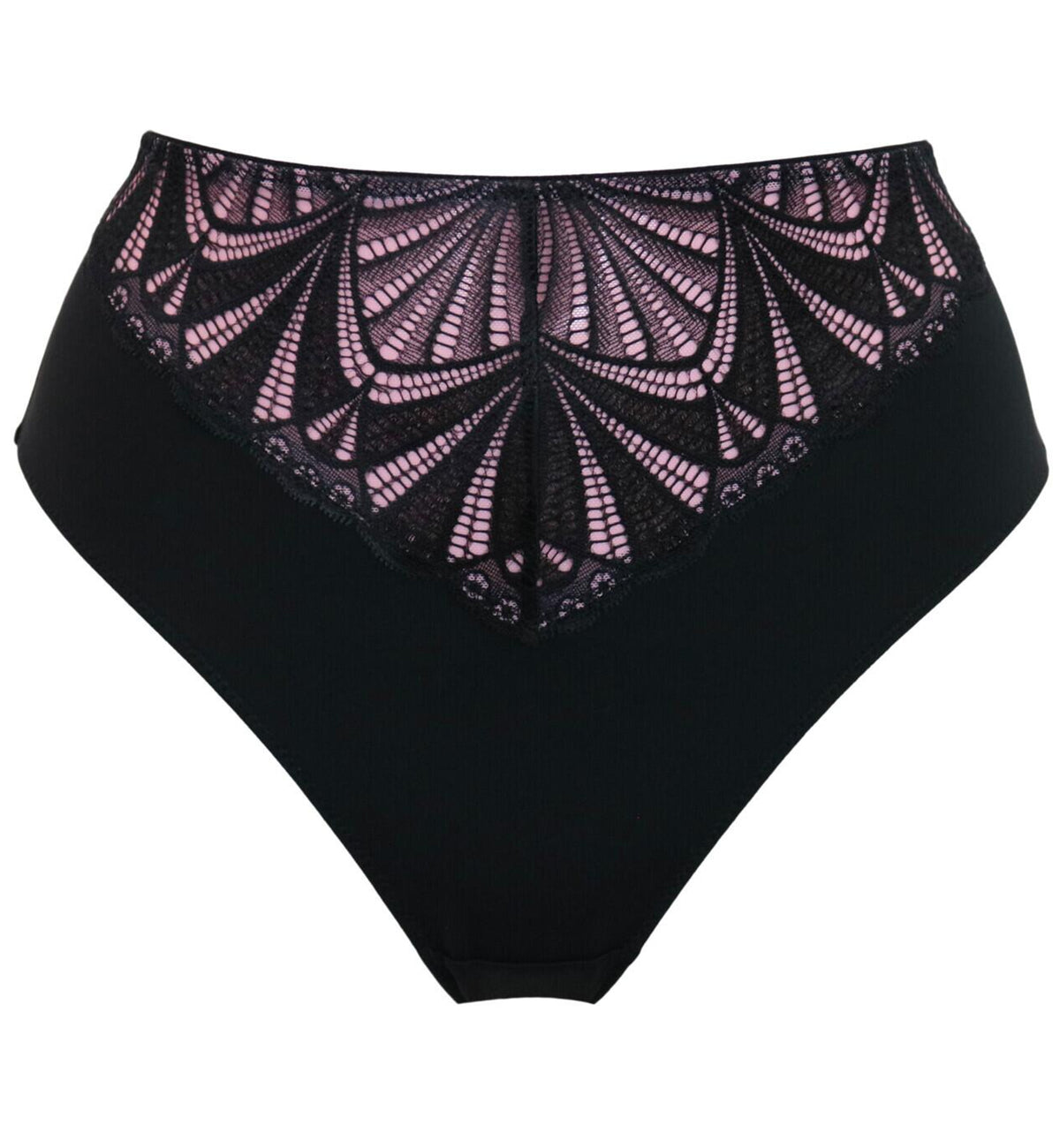 Pour Moi New Romance High Waist Midi Brief (184013),Small,Black/Rose - Black/Rose,Small