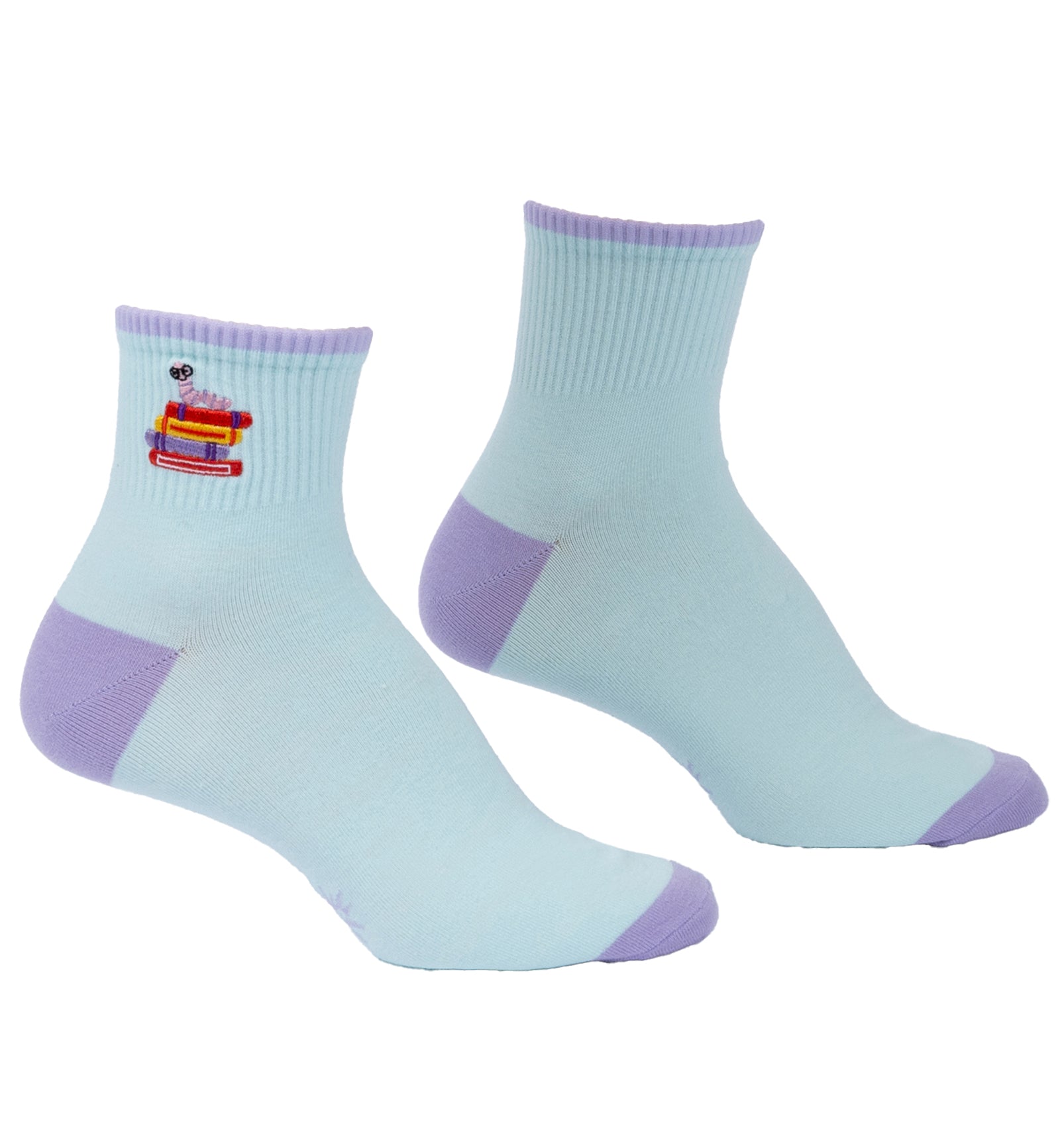 SOCK it to me Quarter Crew Socks (E0009),Book Worm - Book Worm,One Size