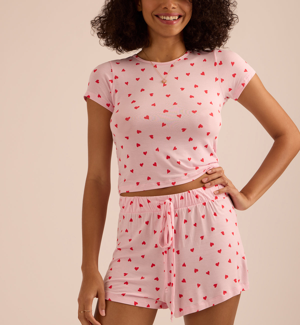 Hanky Panky Unwind Modal Drawstring Short (63S502),Small,So In Love - So In Love,Small