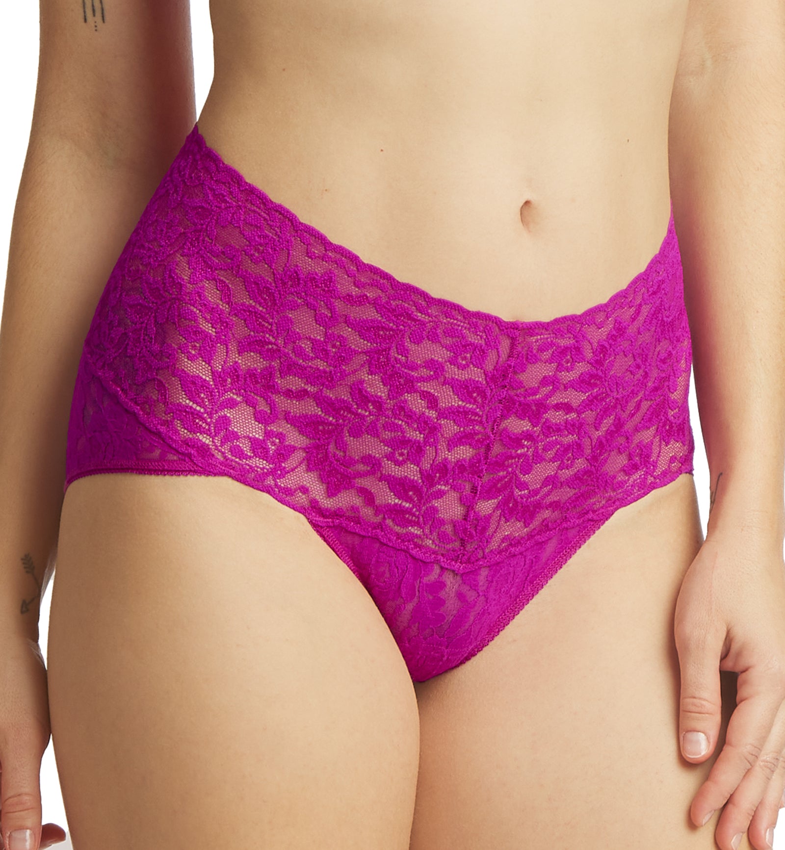 Hanky Panky Retro Lace V-kini (9K2124),Small,Countess Pink - Countess Pink,Small