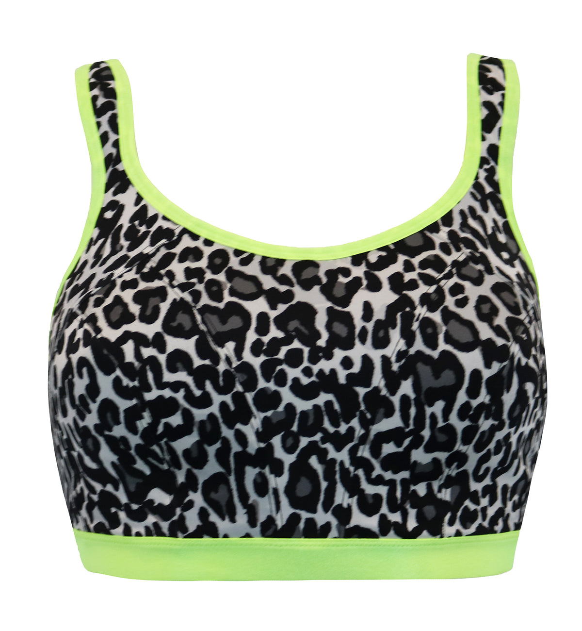 Pour Moi Energy Strive Non Wire Lined Full Cup Sports Bra (97010),34D,Leopard/Lime - Leopard/Lime,34D