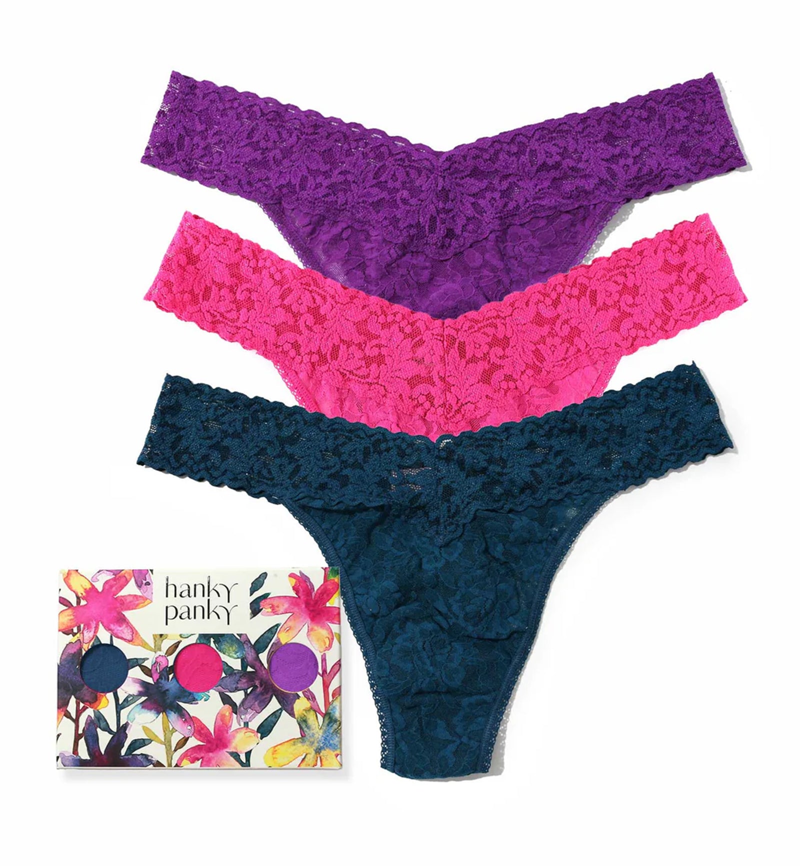Hanky Panky 3-PACK Signature Lace Original Rise Thong (48113PK),DOHG - DOHG,One Size