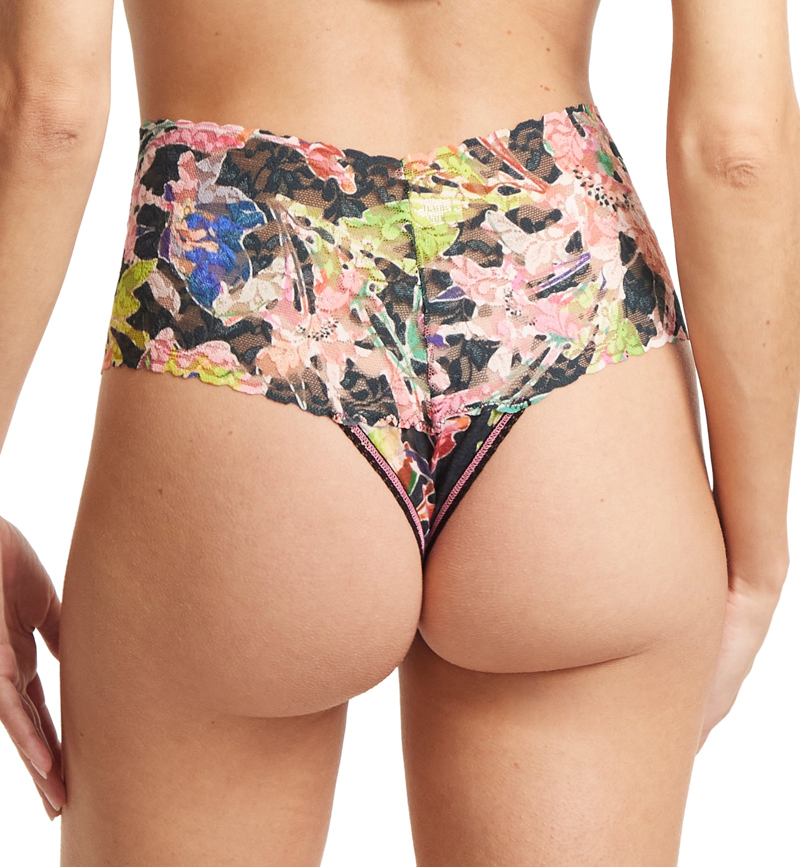 Hanky Panky High-Waist Retro Lace Printed Thong (PR9K1926),Unapologetic - Unapologetic,One Size