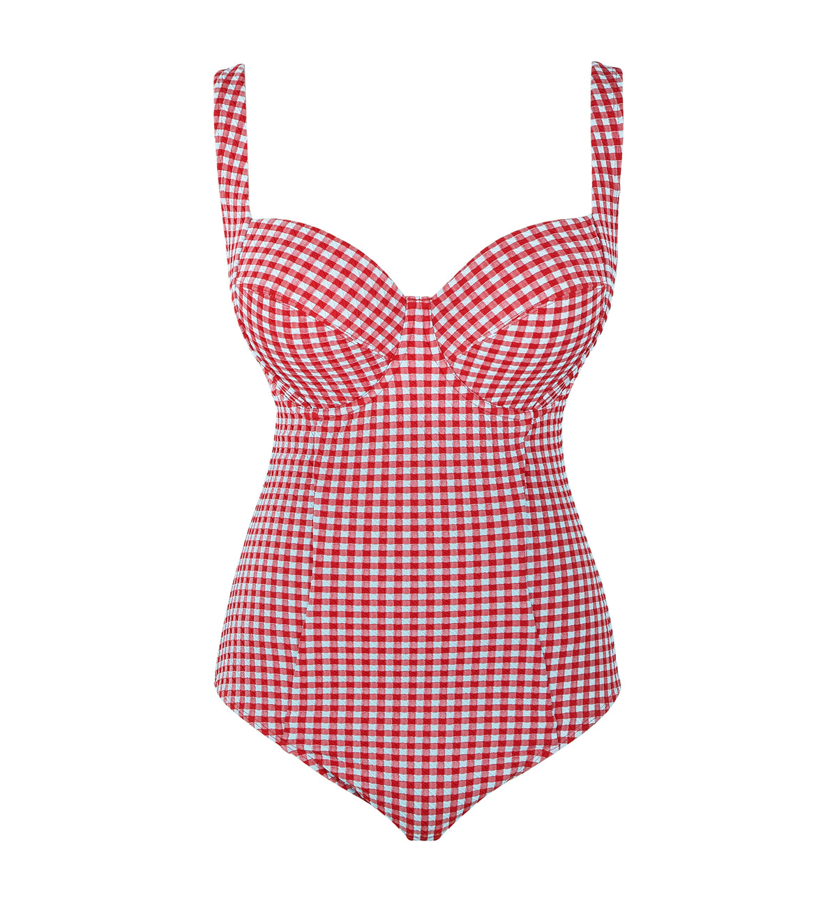 Panache Paloma Balcony Underwire Swimsuit (SW1720),30F,Red Gingham - Red Gingham,30F