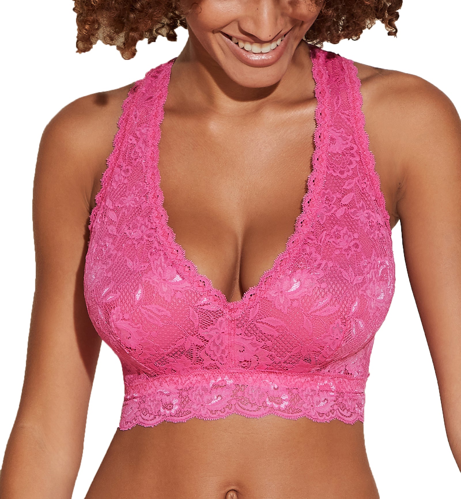 Cosabella NSN CURVY Racie Racerback Bralette (NEVER1355),Petite,Rani Pink - Rani Pink,XXS