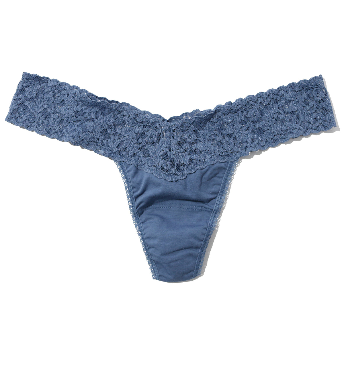 Hanky Panky Cotton Low Rise Thong (891581P),Washed Indigo Blue - Washed Indigo Blue,One Size