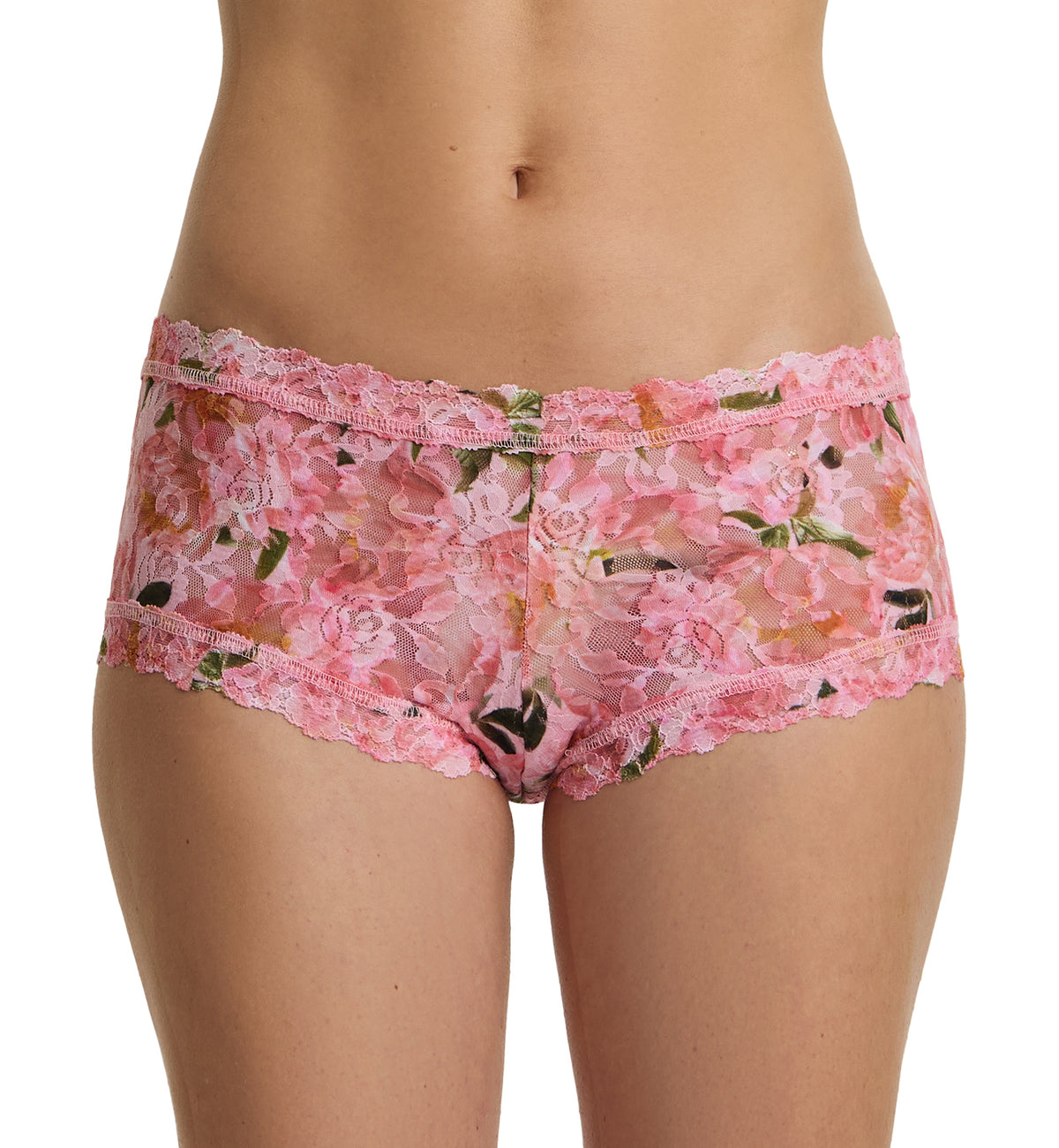 Hanky Panky Signature Lace Printed Boyshort (PR4812P),XS,Dancing Petals - Dancing Petals,XS