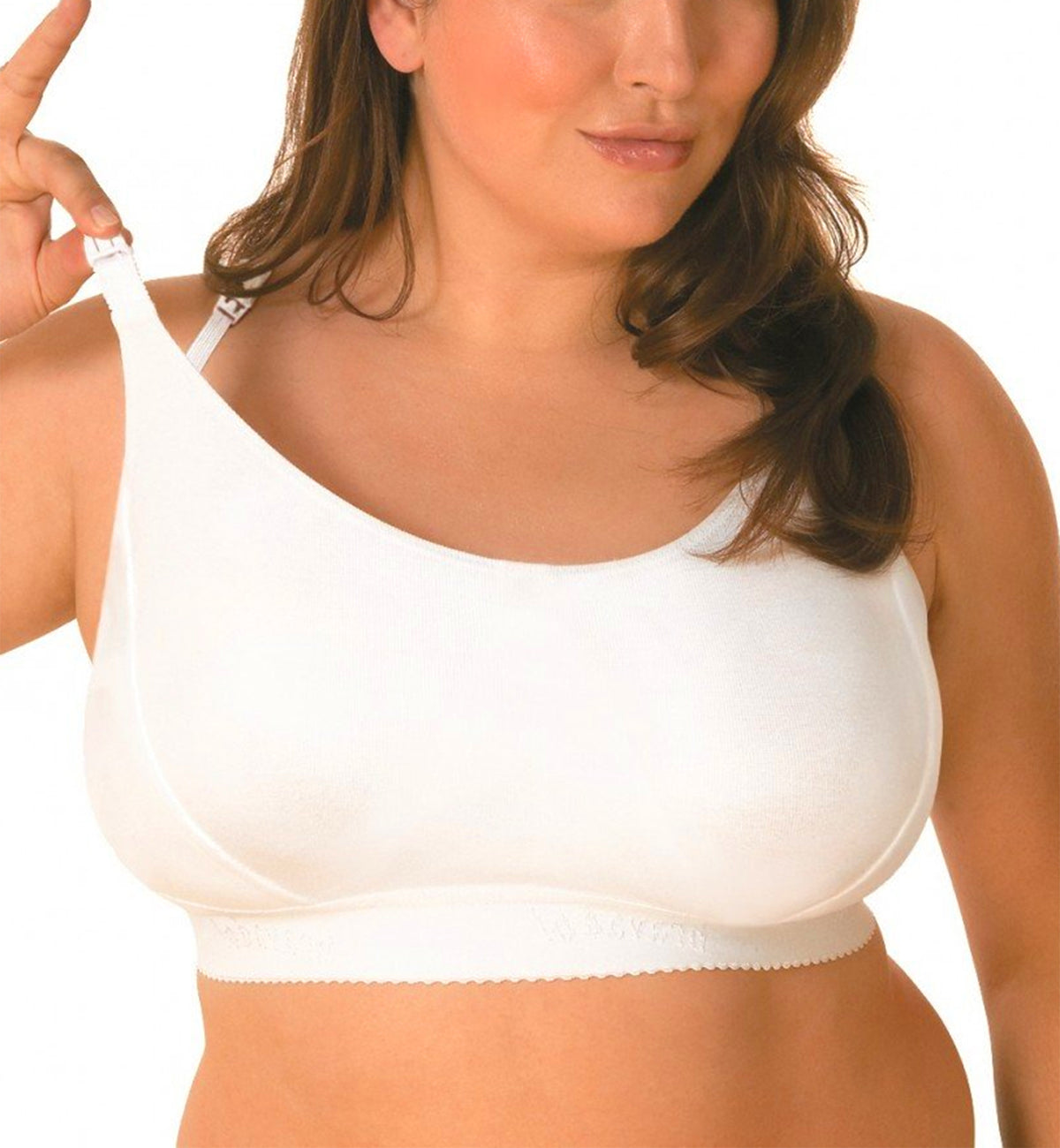 BRAVADO! The Original Wire-Free Nursing Bra Double Plus (1013),Small,White - White,Small