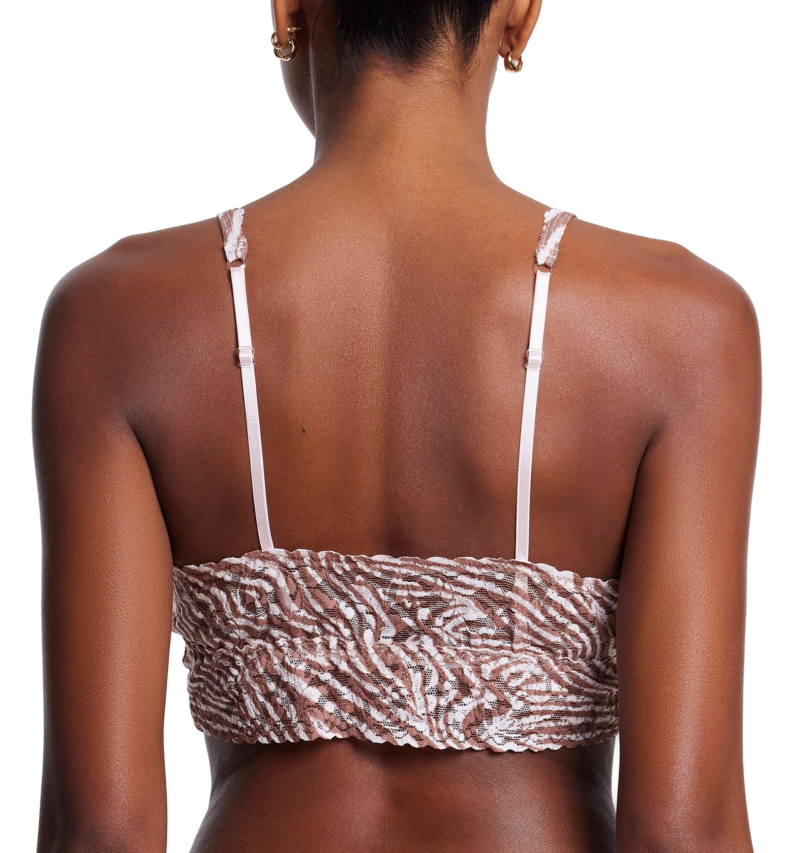 Hanky Panky Printed V-neck Retro Bralette (PR9K7272),Small,Hide And Seek - Hide And Seek,Small